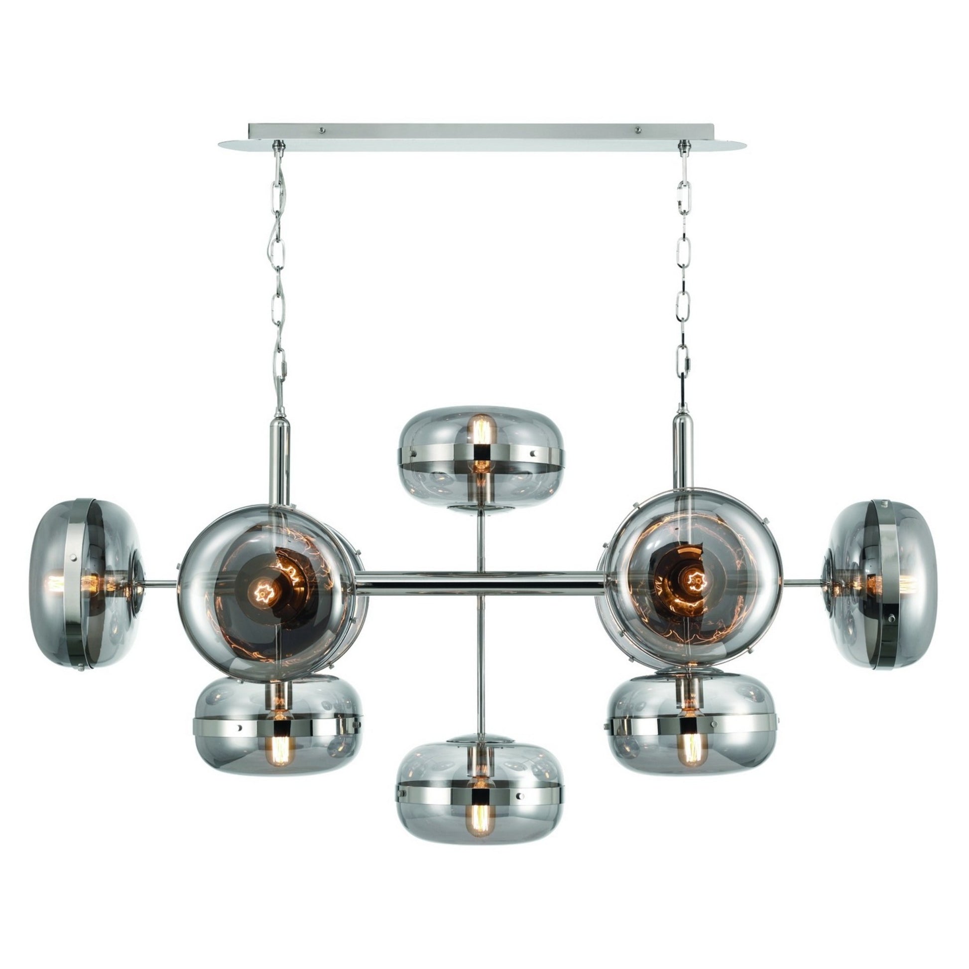 Nottingham 10-Light 54" Chandelier, Polished Nickel Finish - Bees Lighting