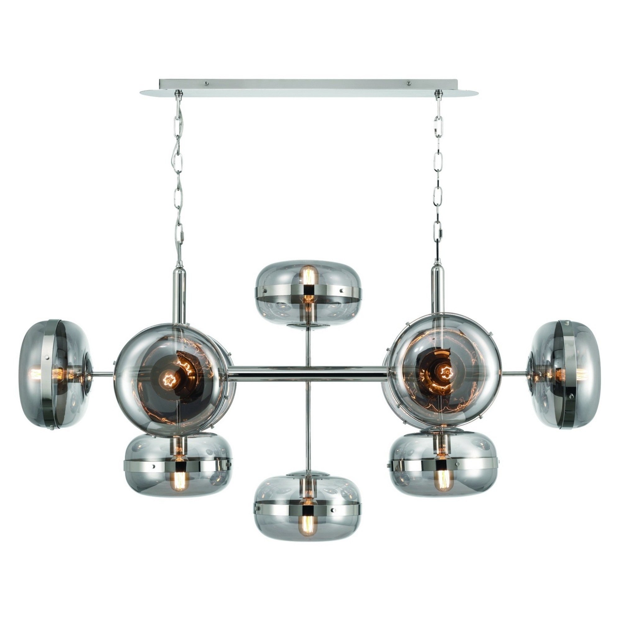 Nottingham 10-Light 54" Chandelier, Polished Nickel Finish - Bees Lighting