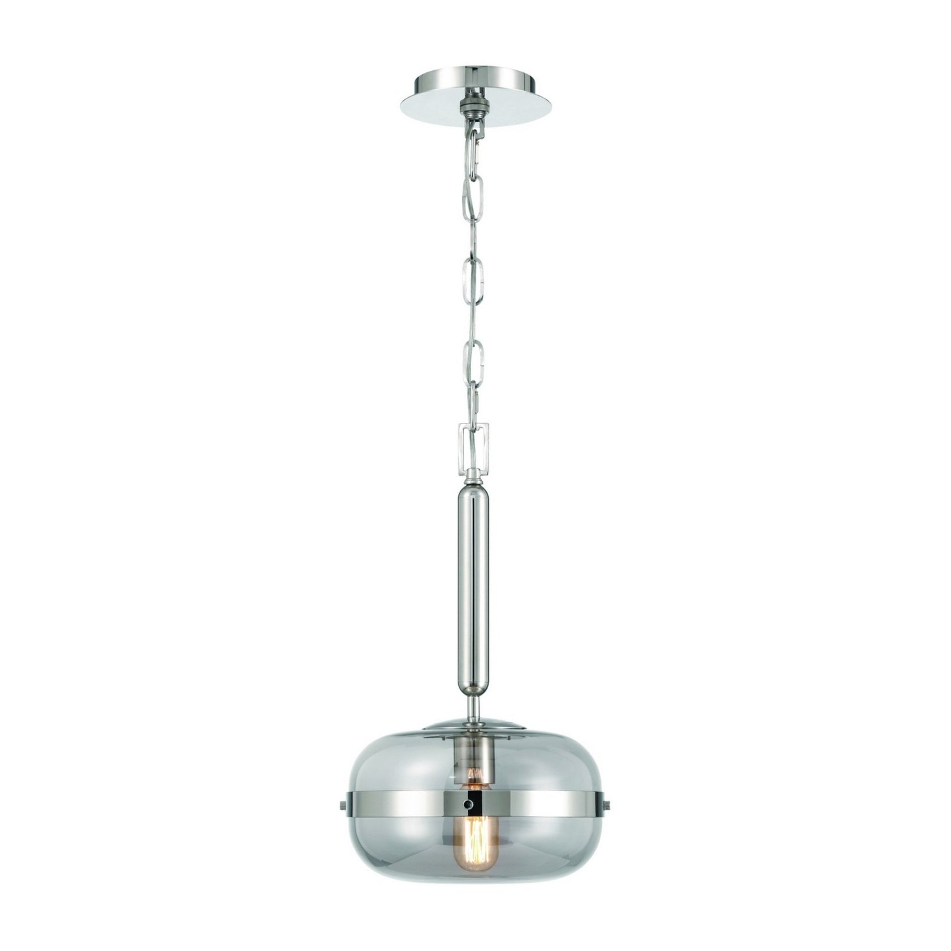 Nottingham 10" Mini Pendant, Polished Nickel Finish - Bees Lighting