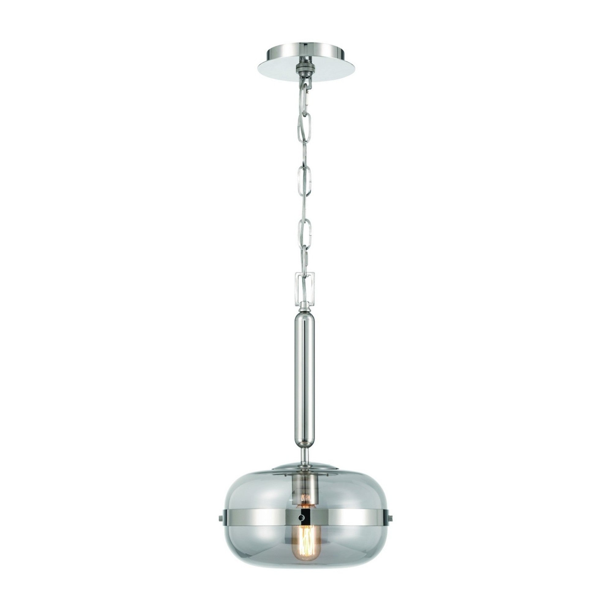 Nottingham 10" Mini Pendant, Polished Nickel Finish - Bees Lighting