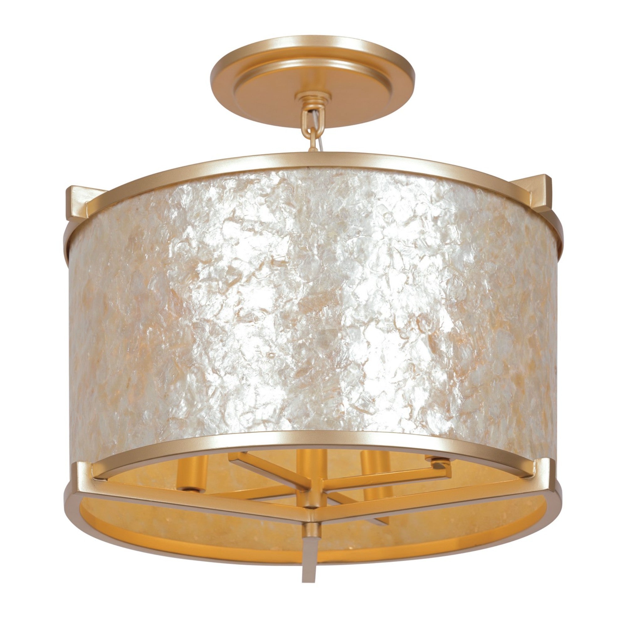 Sommers Bend 17" 4-Light Semi-Flush Mount, Fawn Gold Finish - Bees Lighting