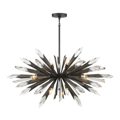 Metropolitan Elsa 41.88 in. 12-Light Pendant, Midnight Graphite, with Crystal Accents