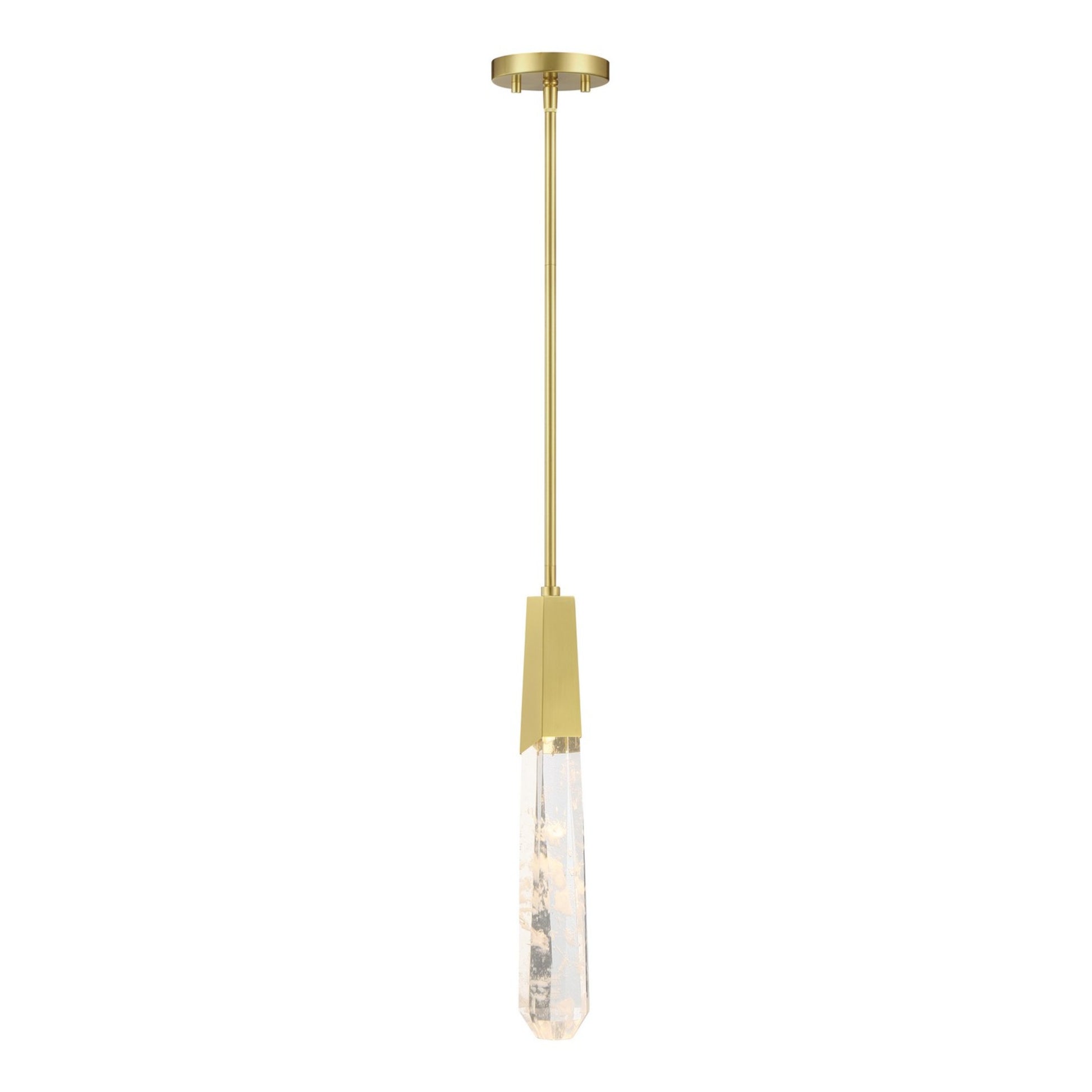 Drifting Droplets 19" LED Mini Pendant, Brushed Brass Finish - Bees Lighting