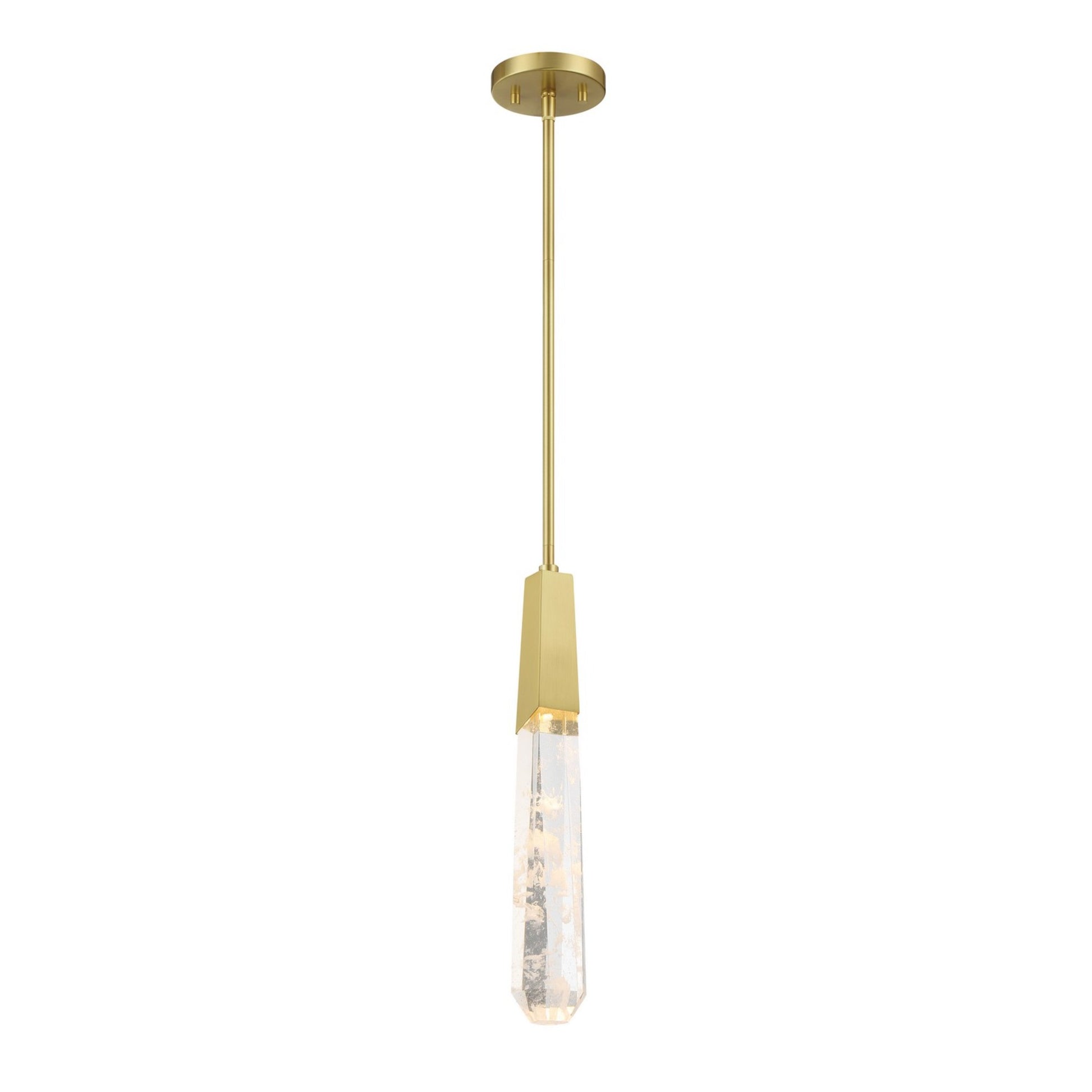 Drifting Droplets 19" LED Mini Pendant, Brushed Brass Finish - Bees Lighting