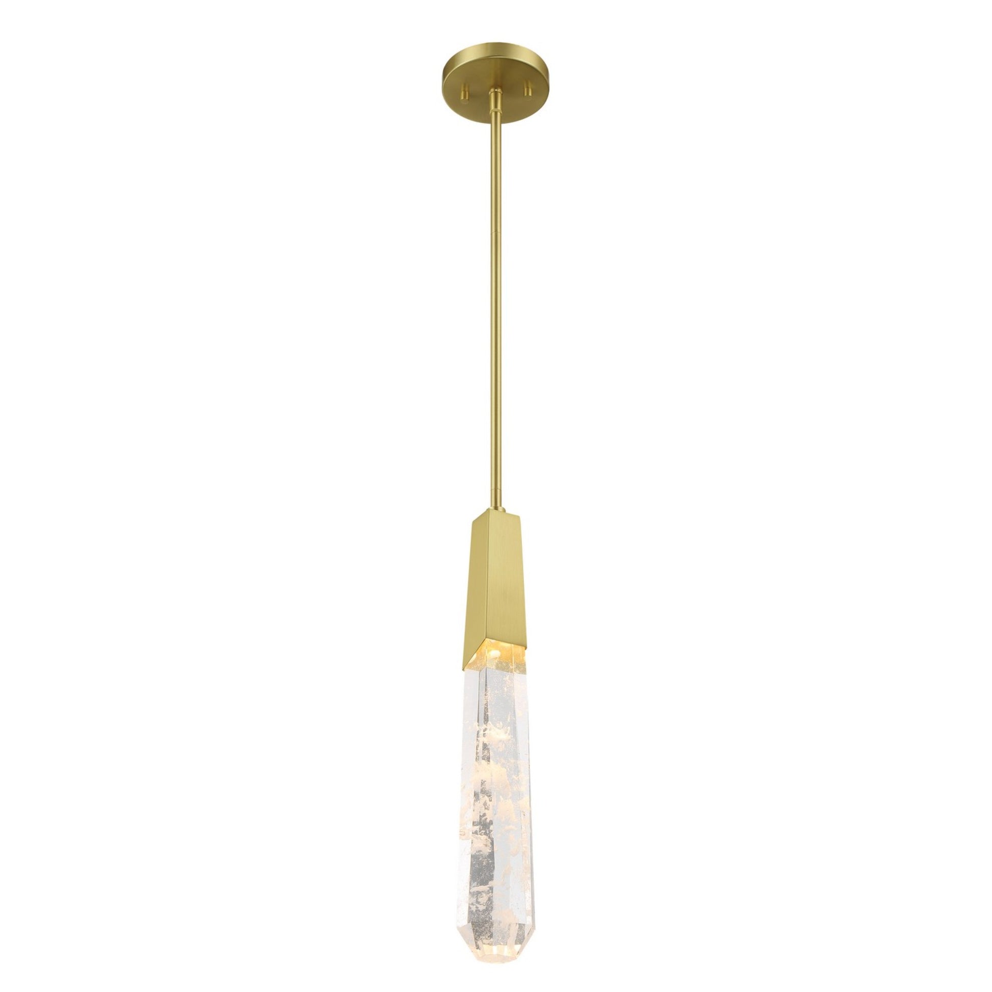 Drifting Droplets 19" LED Mini Pendant, Brushed Brass Finish - Bees Lighting