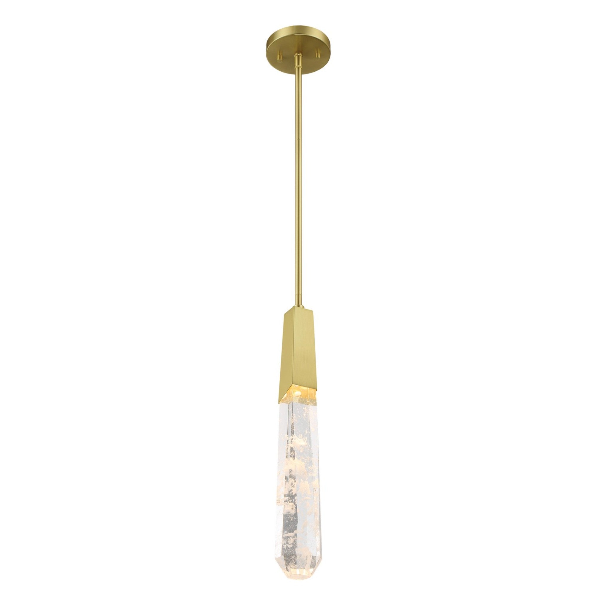 Drifting Droplets 19" LED Mini Pendant, Brushed Brass Finish - Bees Lighting