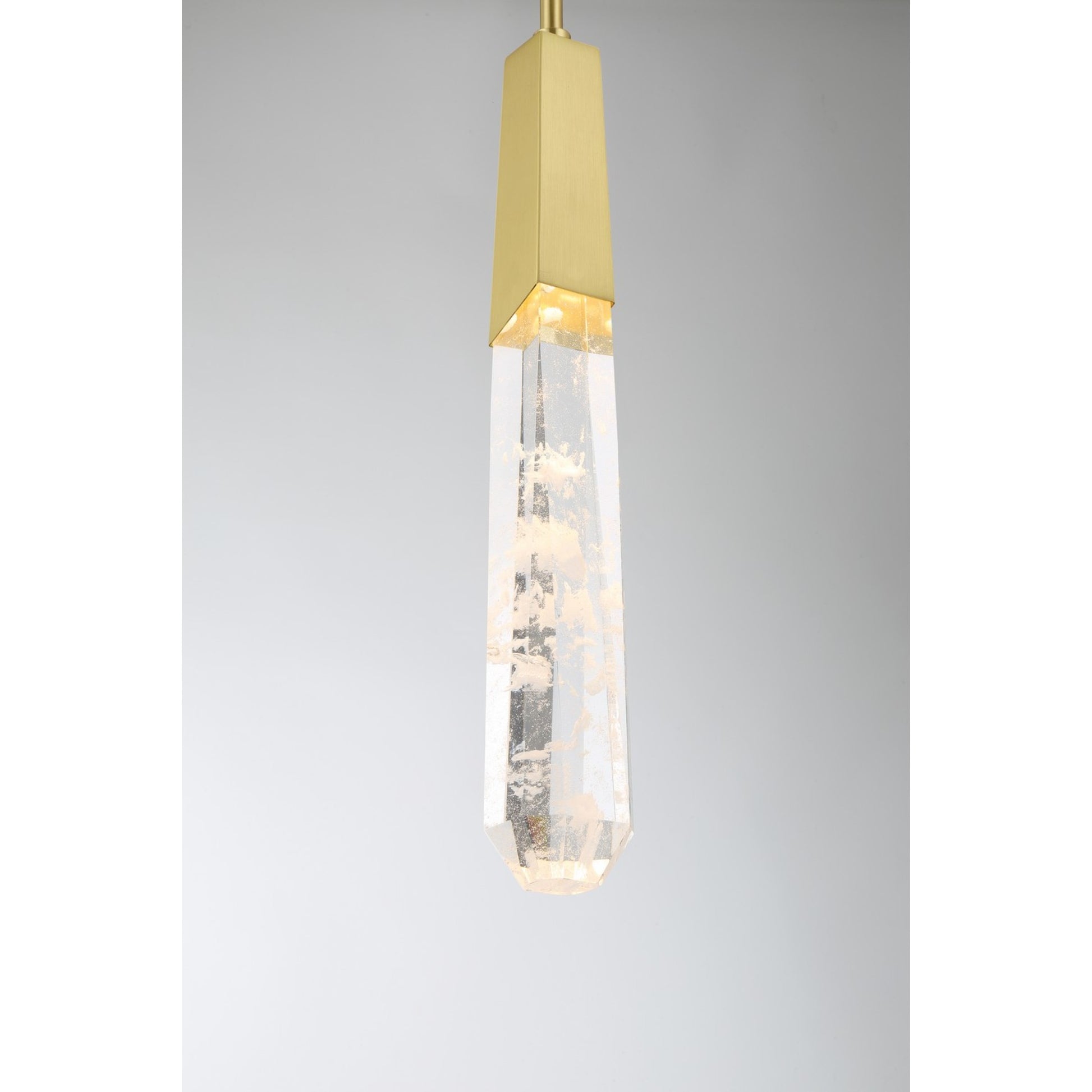 Drifting Droplets 19" LED Mini Pendant, Brushed Brass Finish - Bees Lighting
