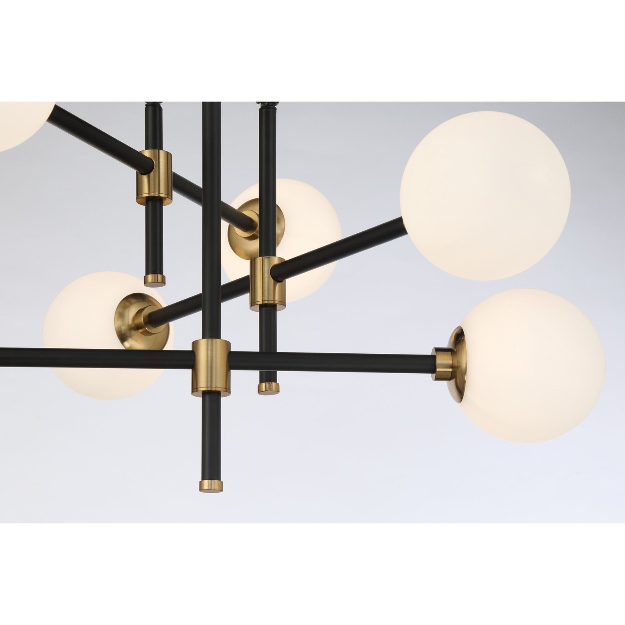 Cosmet 20" 6-Light Flush Mount, Coal & Aged Brass Finish - Bees Lighting