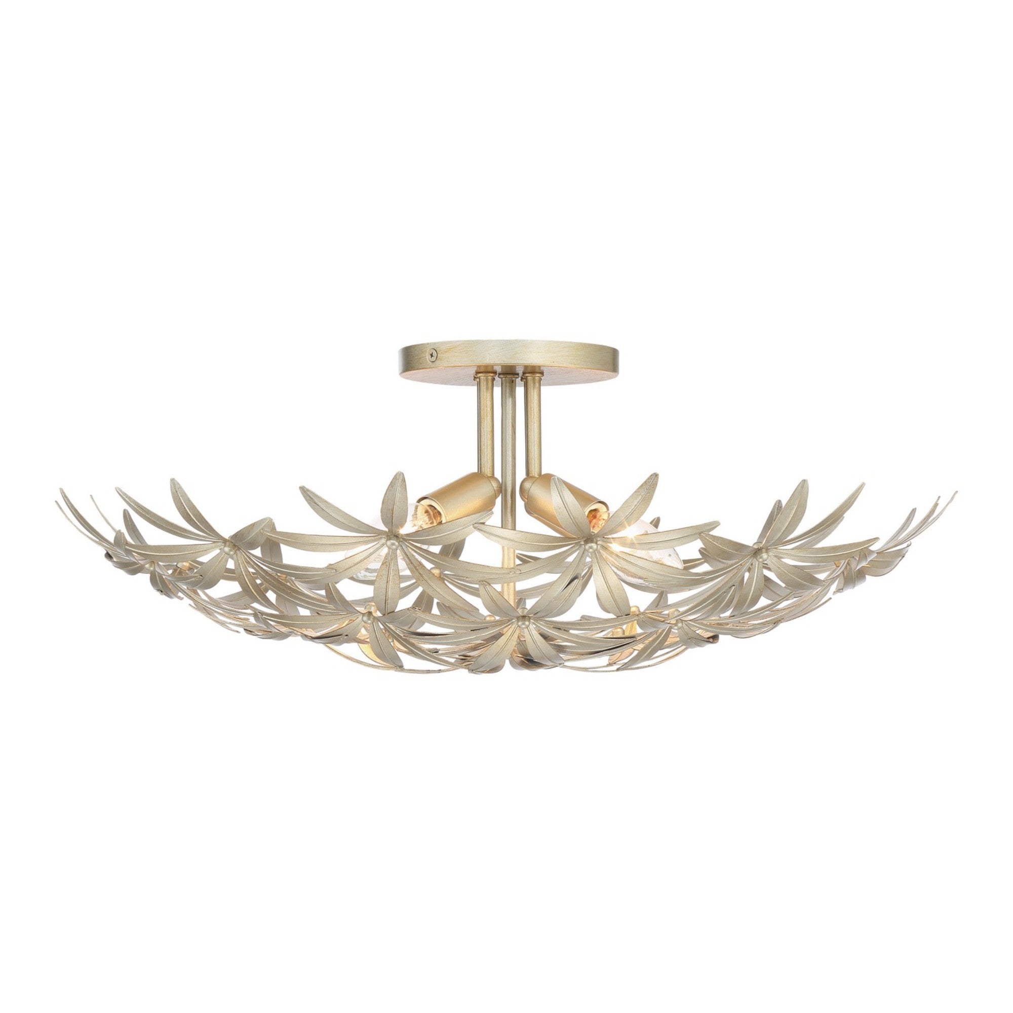 Flower Child 22" 4 Lights Semi-Flush Mount Light Gold Finish - Bees Lighting