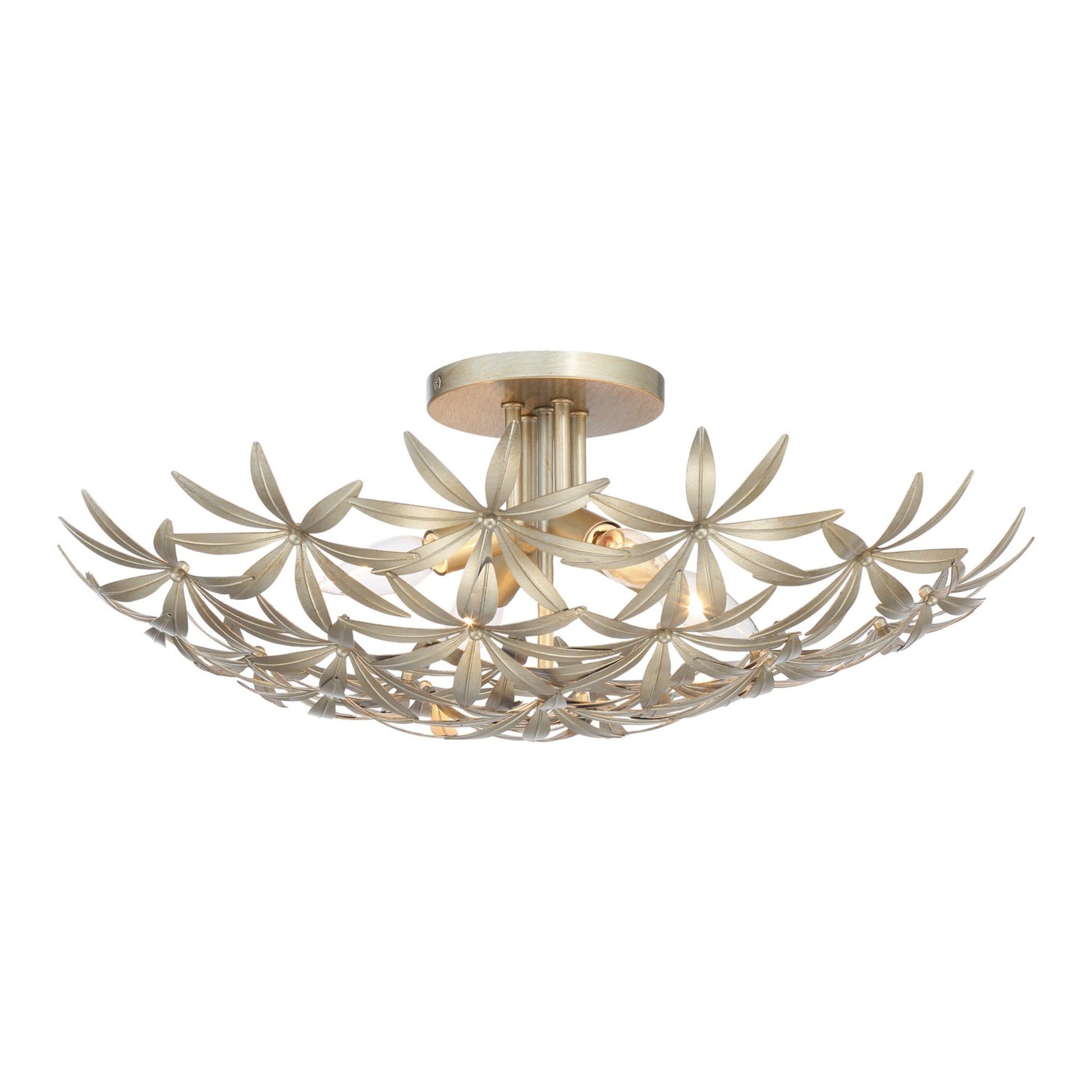 Flower Child 22" 4-Light Semi-Flush Mount, Ambry Gold Finish - Bees Lighting