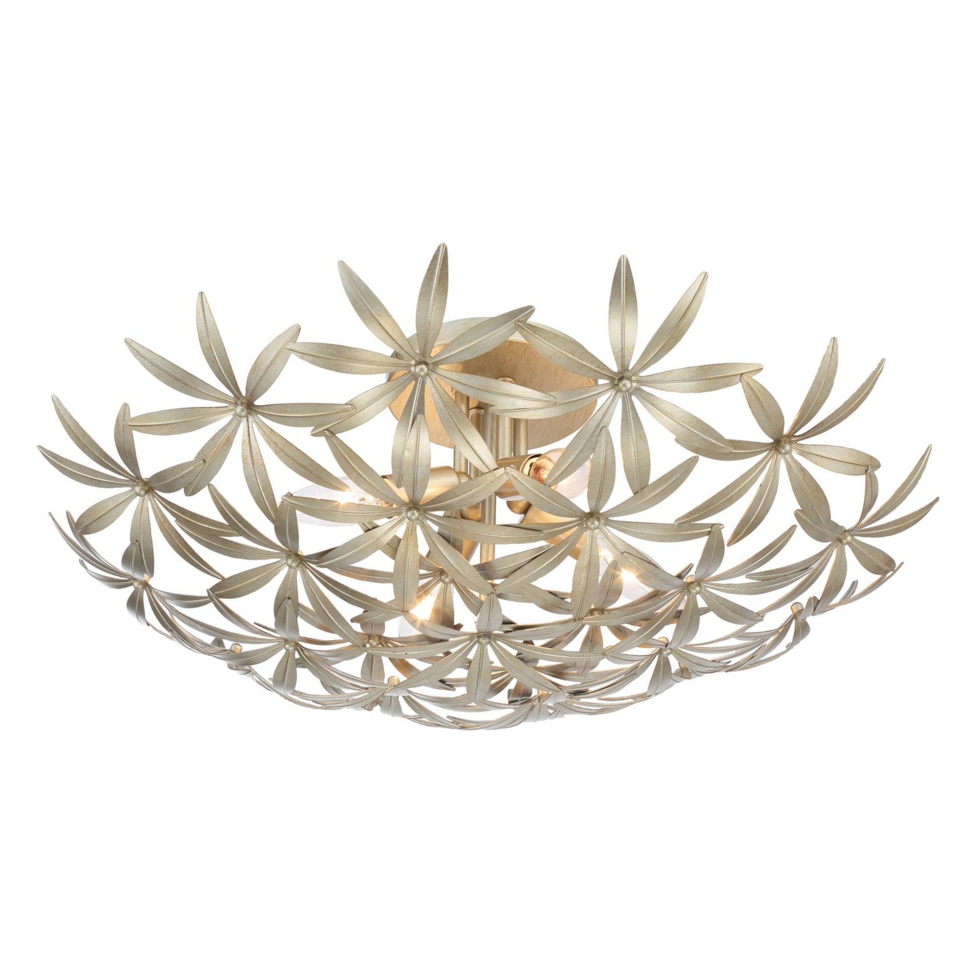 Flower Child 22" 4-Light Semi-Flush Mount, Ambry Gold Finish - Bees Lighting