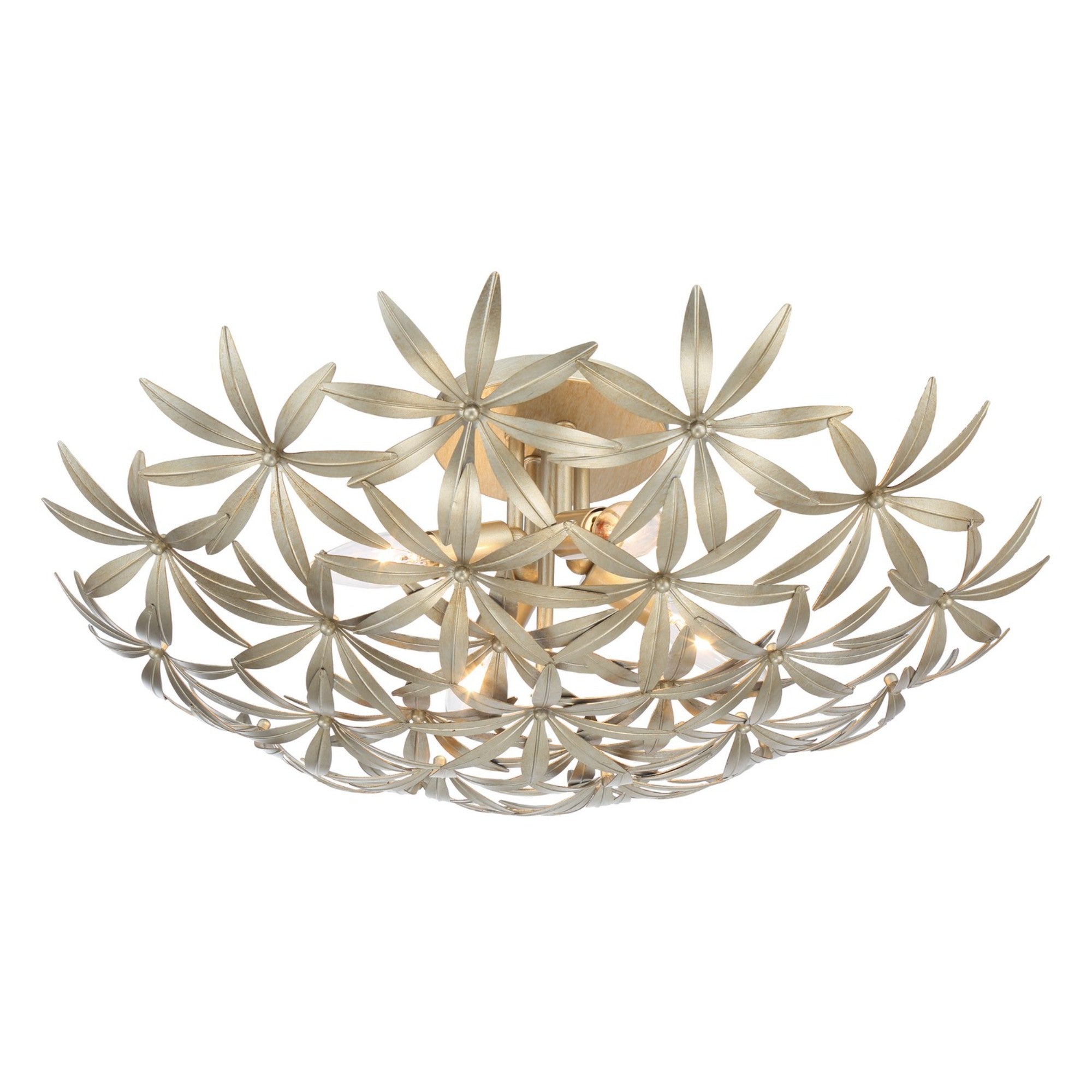 Flower Child 22" 4-Light Semi-Flush Mount, Ambry Gold Finish - Bees Lighting