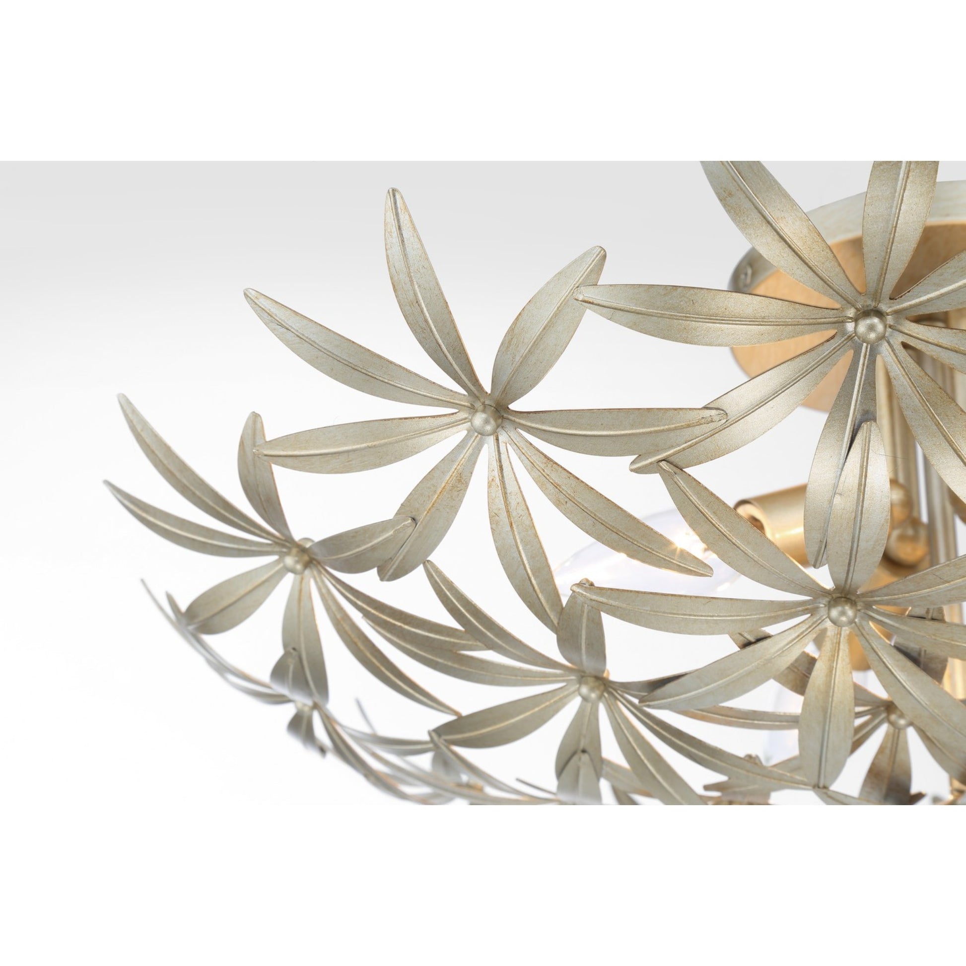 Flower Child 22" 4-Light Semi-Flush Mount, Ambry Gold Finish - Bees Lighting