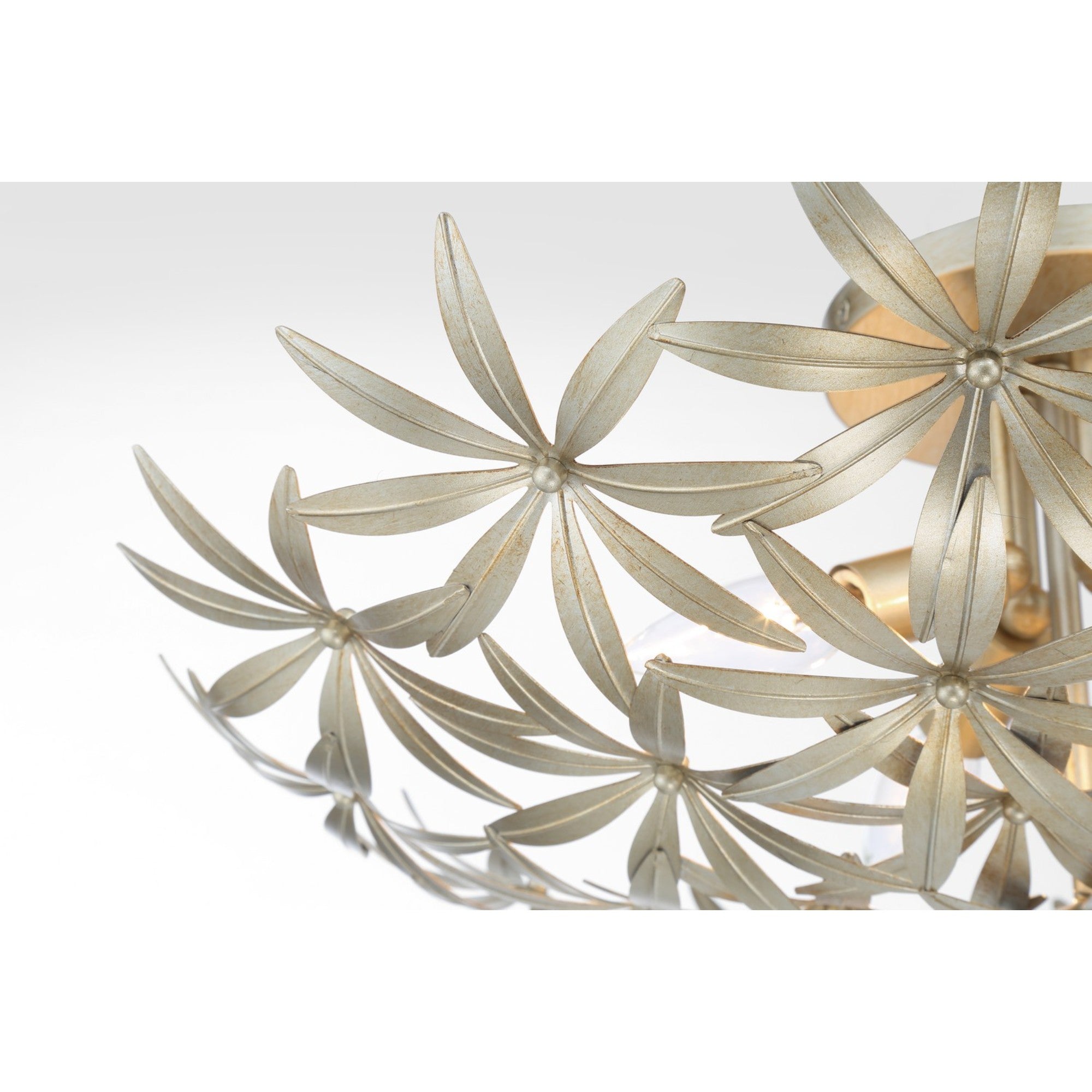 Flower Child 22" 4-Light Semi-Flush Mount, Ambry Gold Finish - Bees Lighting