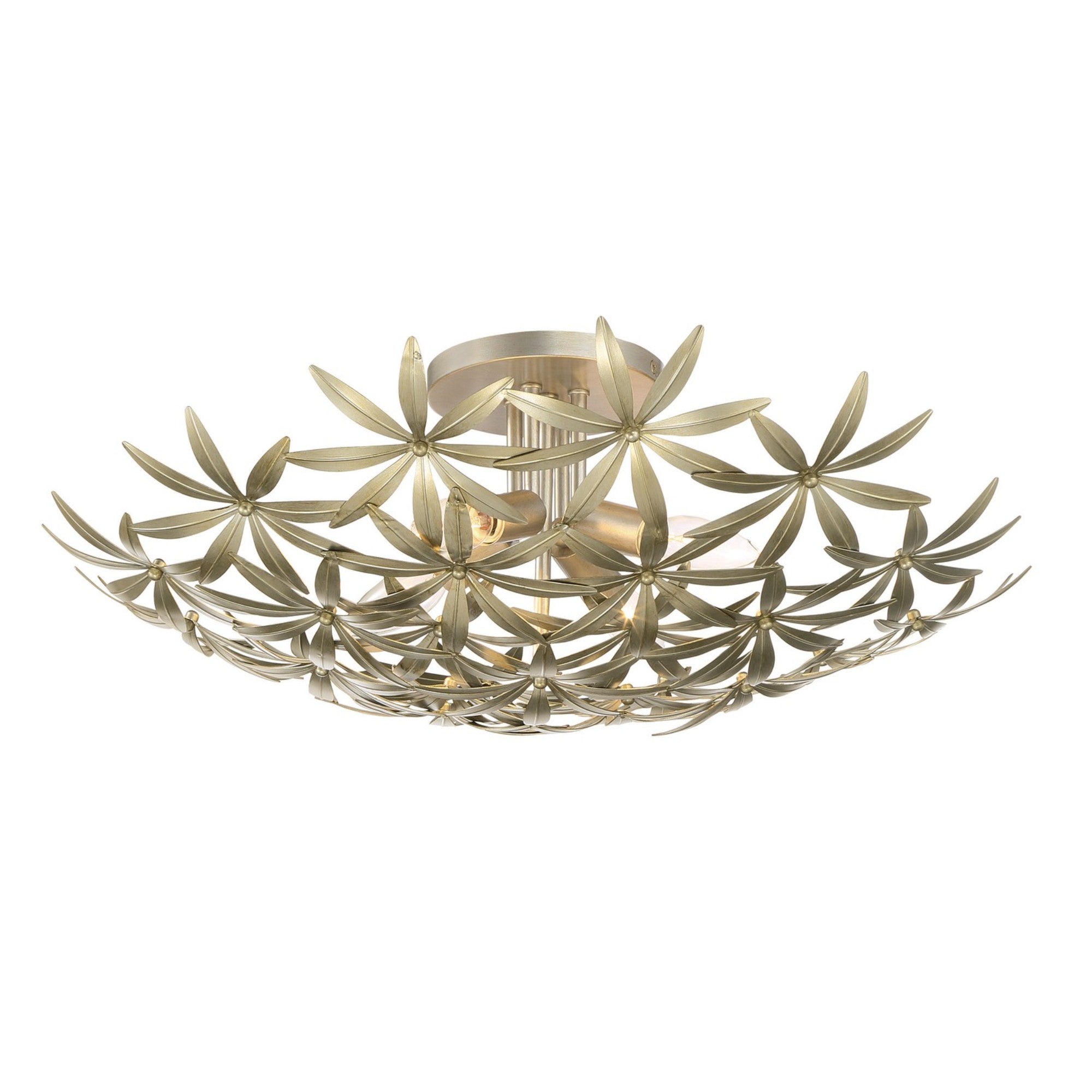 Flower Child 22" 4 Lights Semi-Flush Mount Light Gold Finish - Bees Lighting