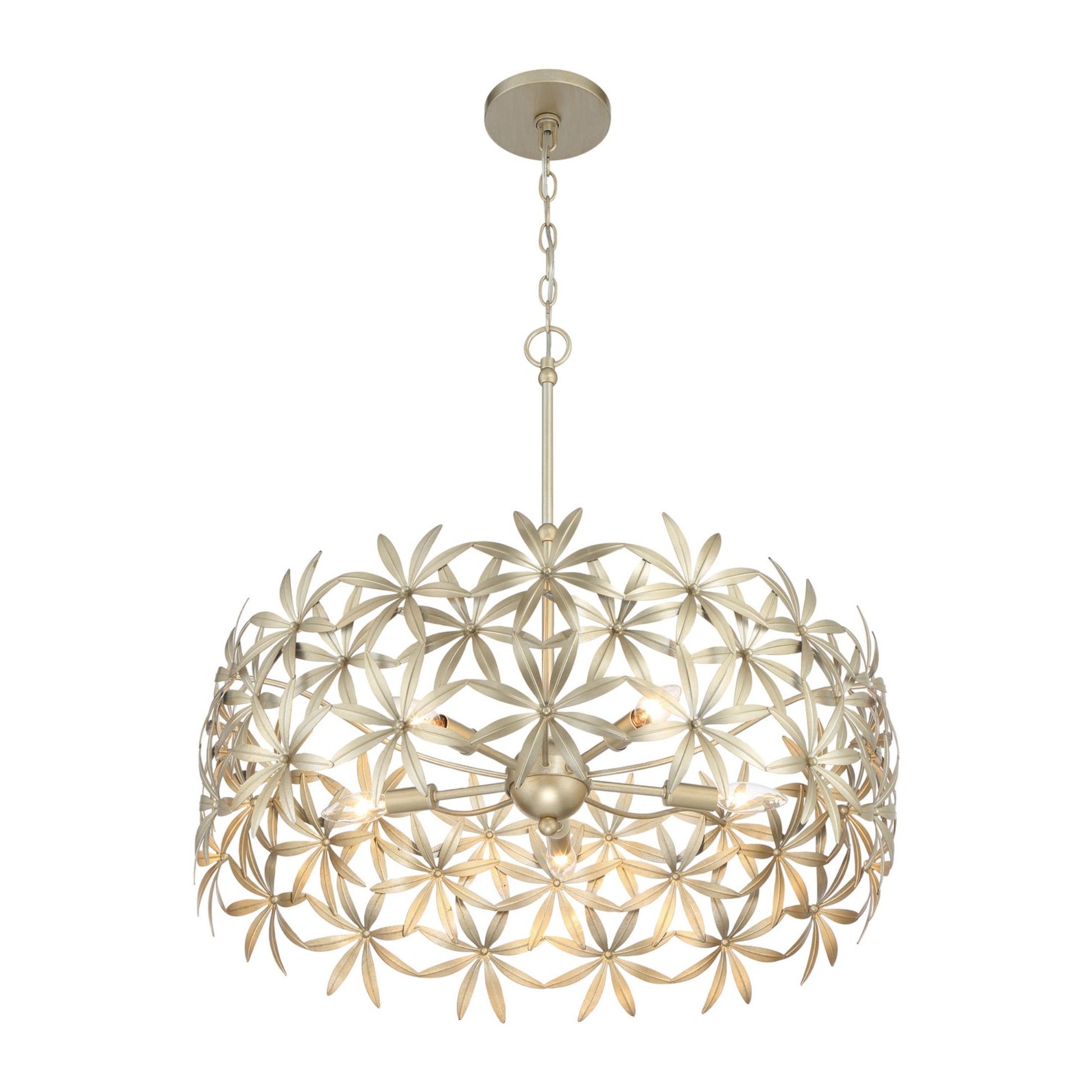 Flower Child 26" 5-Light Pendant, Ambry Gold Finish - Bees Lighting