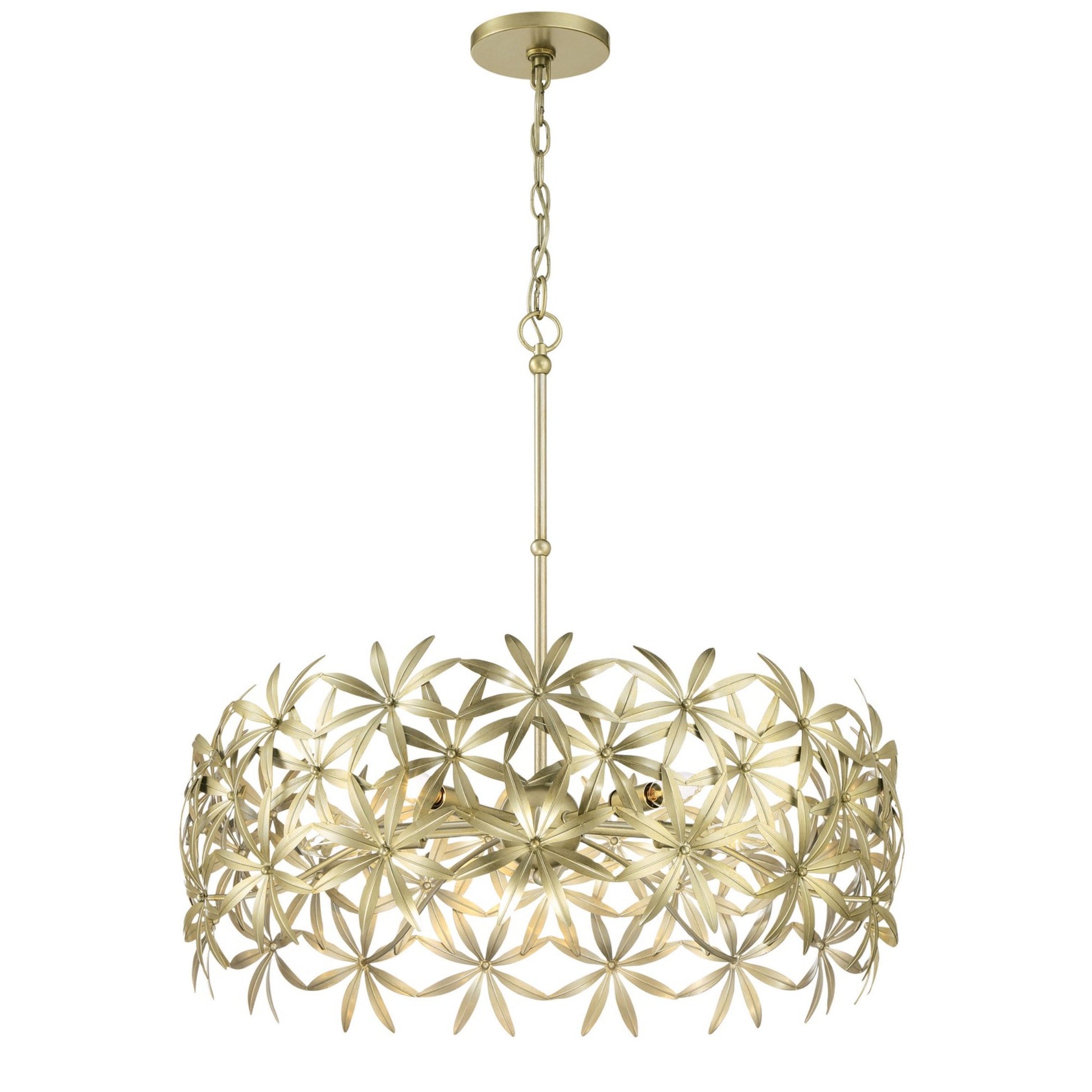Flower Child 26" 5-Light Pendant, Ambry Gold Finish - Bees Lighting