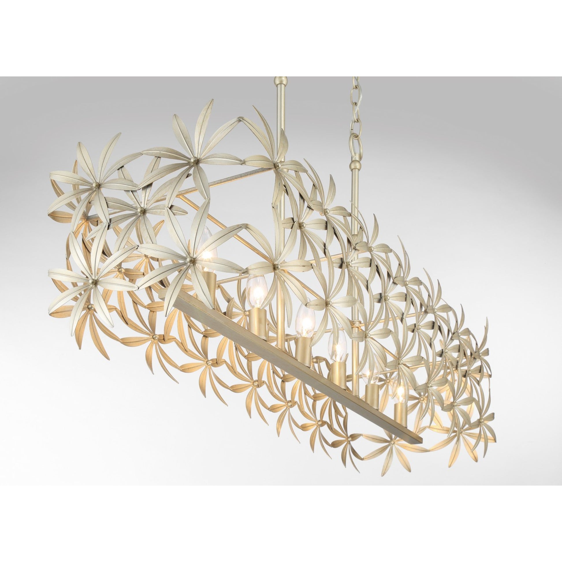 Flower Child 39" 6-Light Island Light, Ambry Gold Finish - Bees Lighting