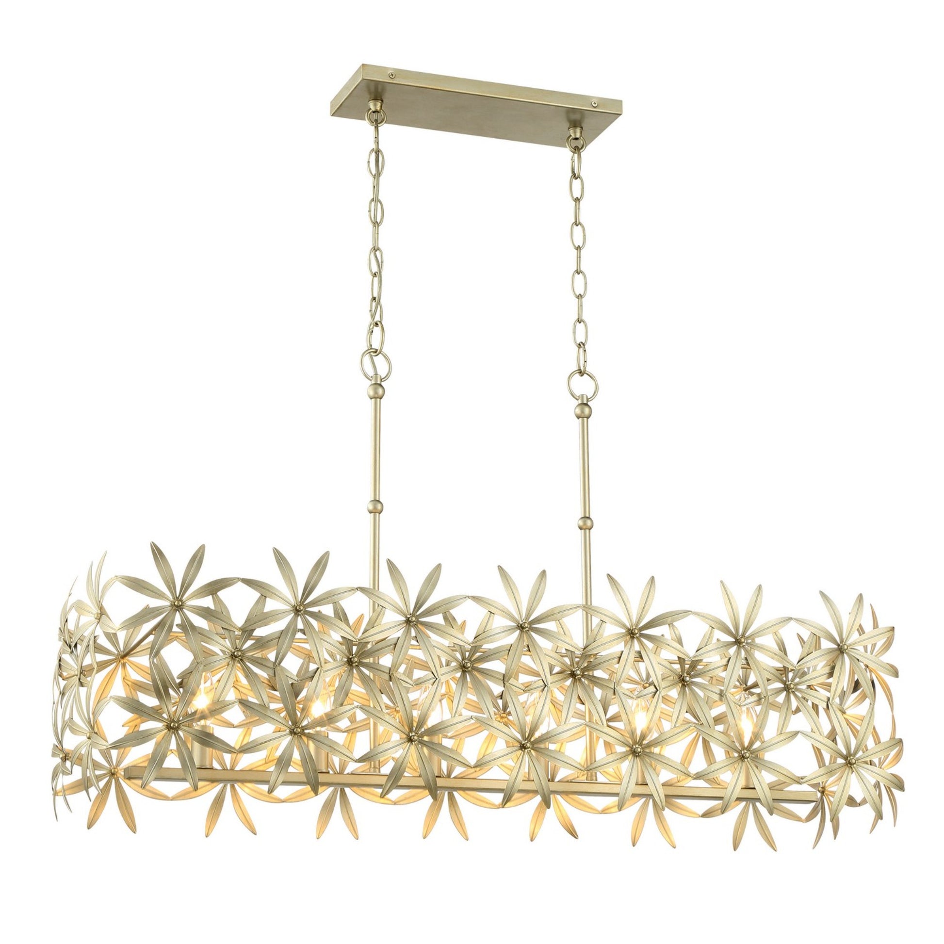 Flower Child 39" 6-Light Island Light, Ambry Gold Finish - Bees Lighting