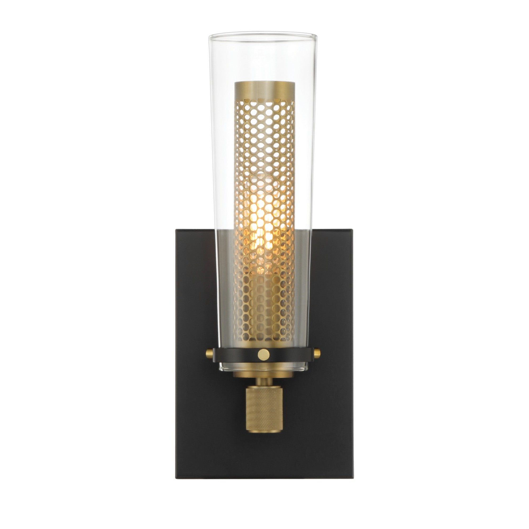 Emmerham 12" Wall Sconce, Coal & Soft Brass Finish - Bees Lighting