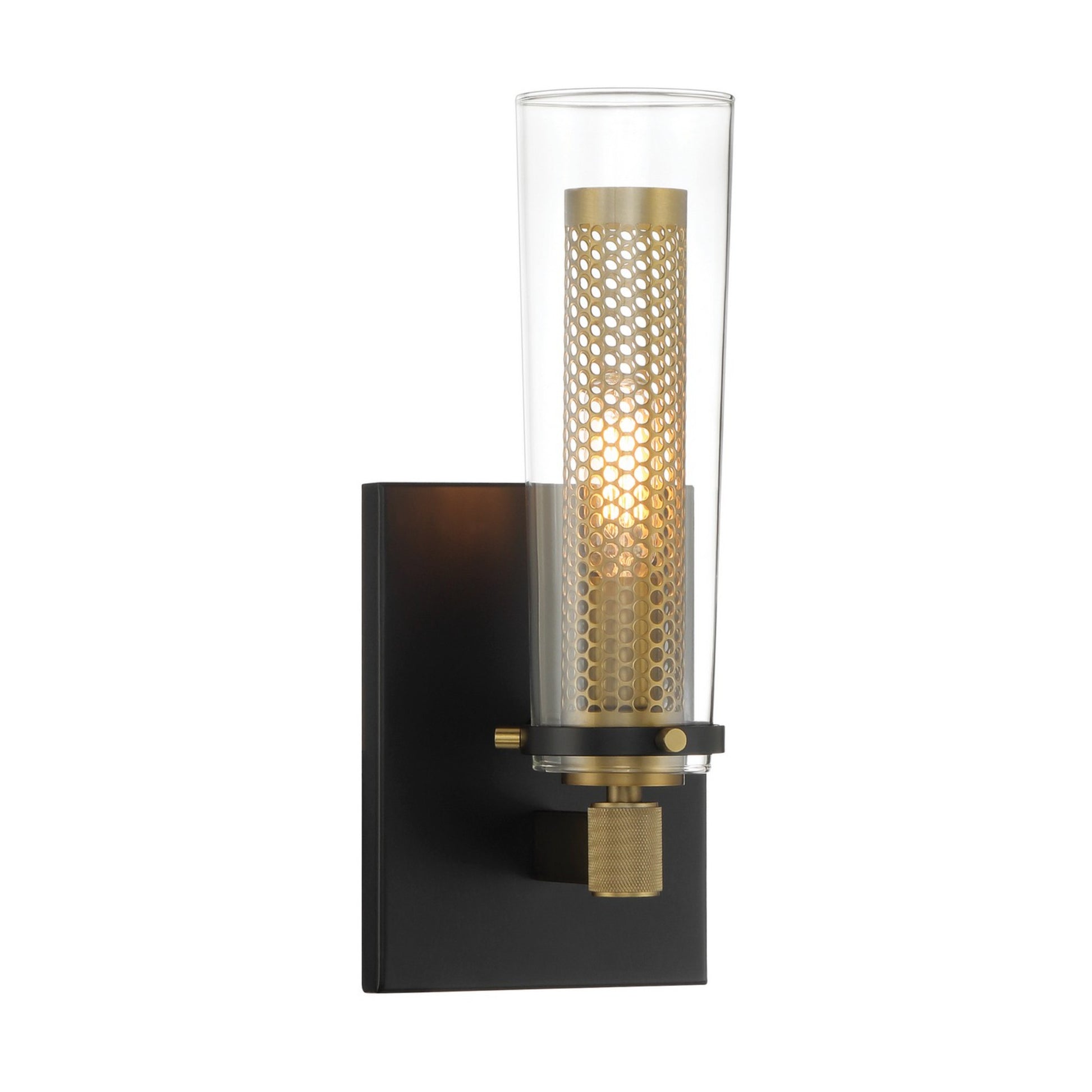 Emmerham 12" Wall Sconce, Coal & Soft Brass Finish - Bees Lighting