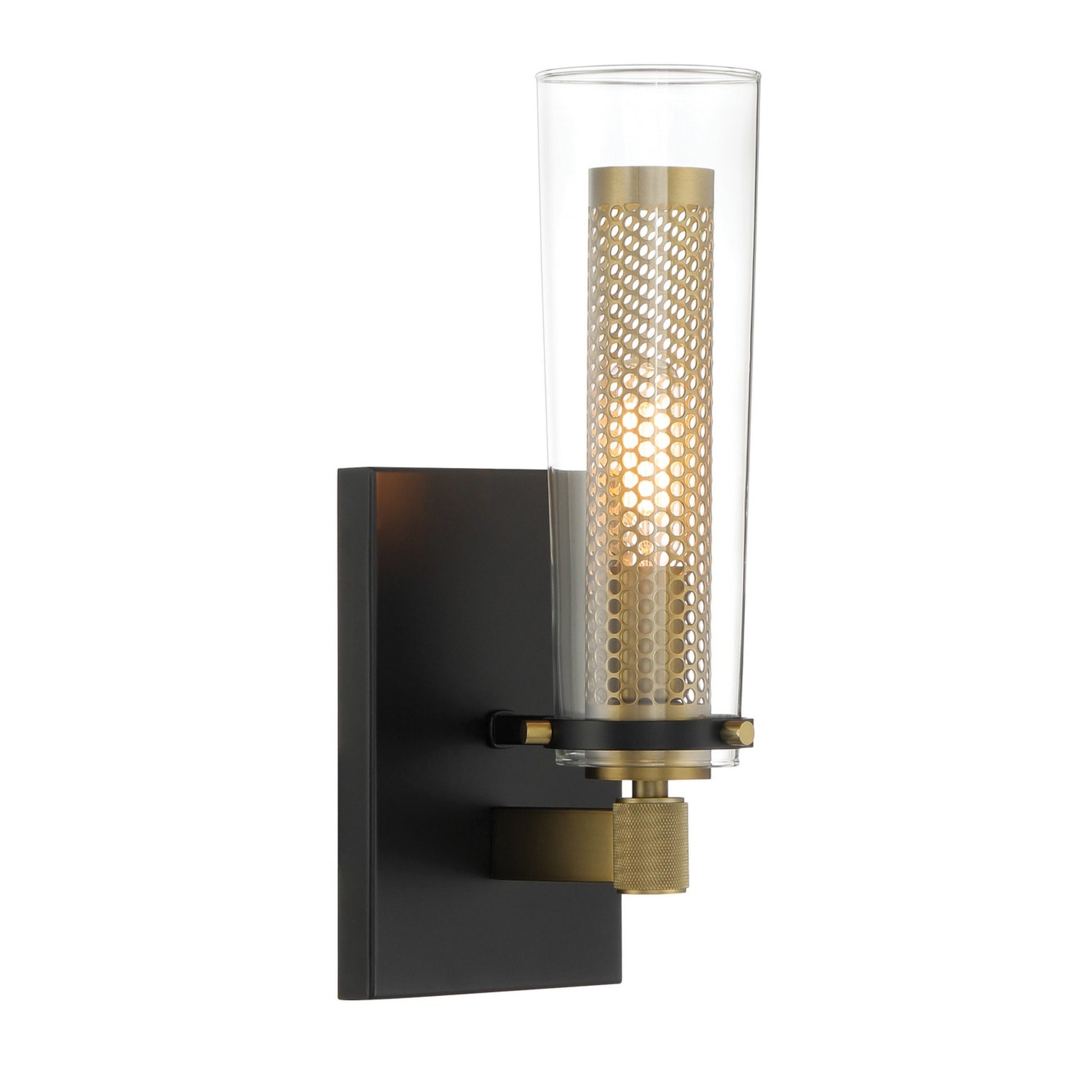 Emmerham 12" Wall Sconce, Coal & Soft Brass Finish - Bees Lighting