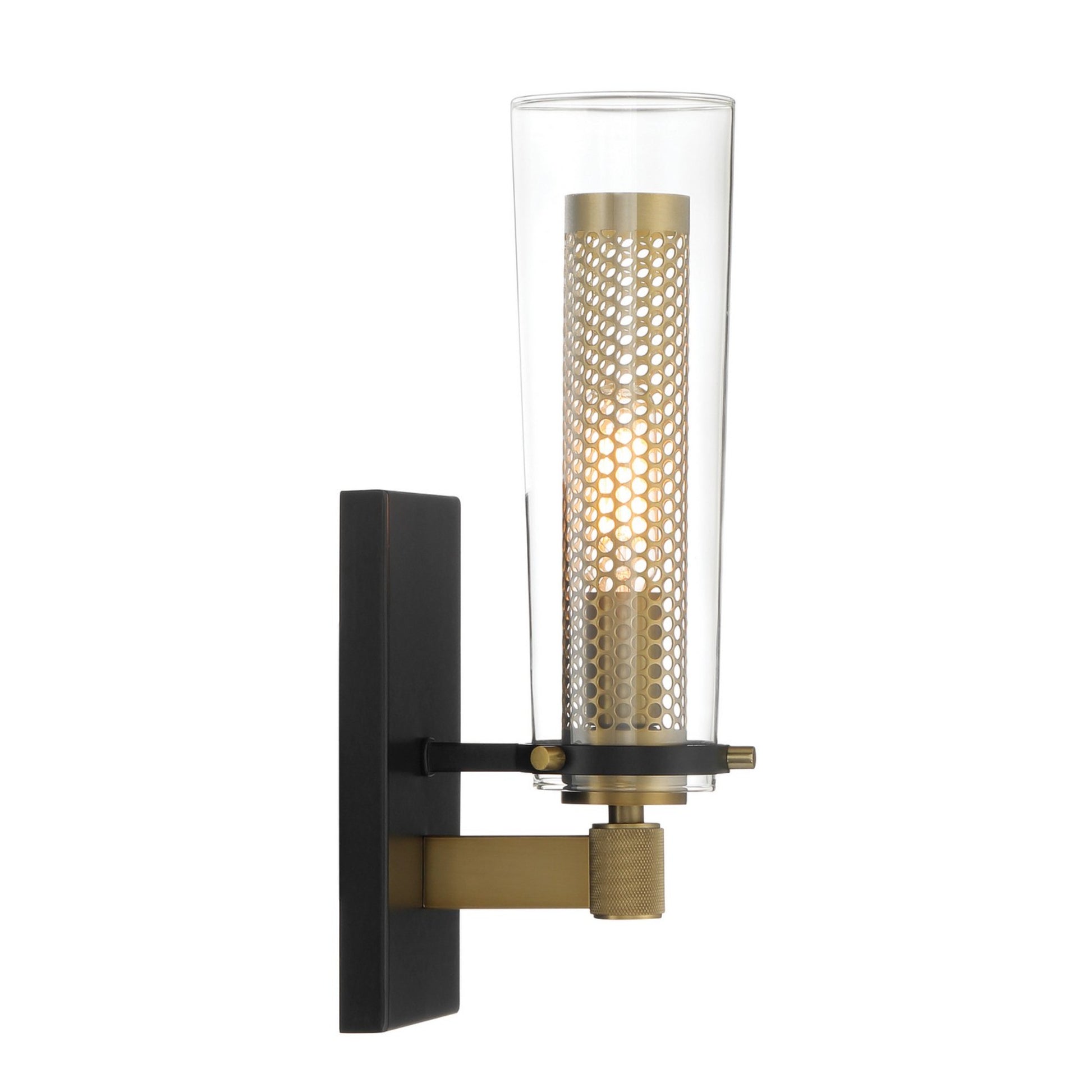 Emmerham 12" Wall Sconce, Coal & Soft Brass Finish - Bees Lighting