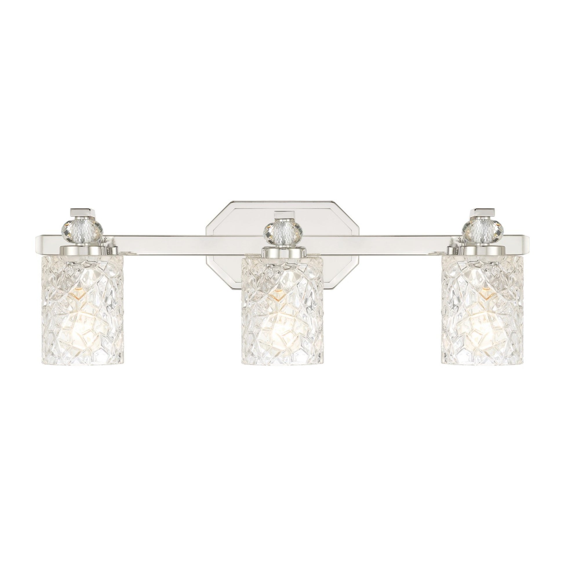 Crystal Kay 25" 3-Light Bath Vanity, Chrome Finish - Bees Lighting