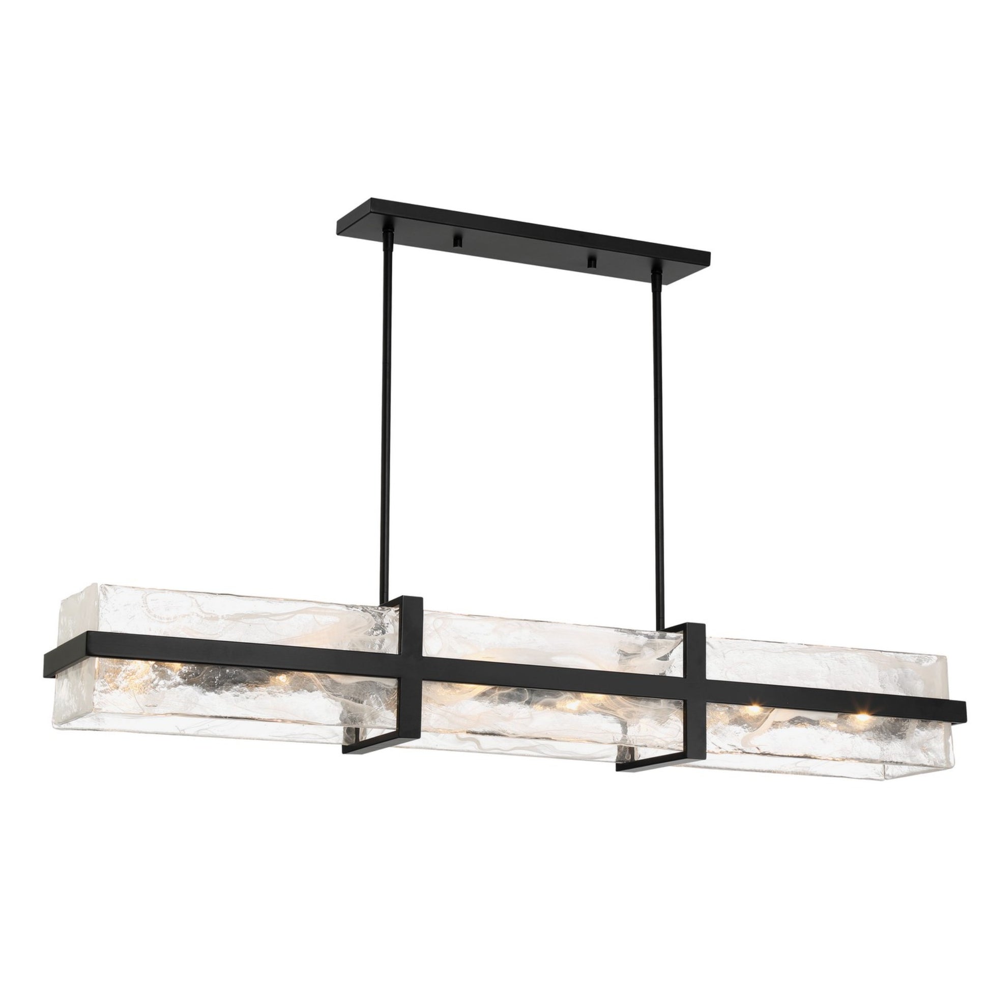 Cloud Break 48" 12-Light Island Light, Coal Finish - Bees Lighting