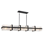 Cloud Break 60" 12-Light Island Light, Coal Finish - Bees Lighting
