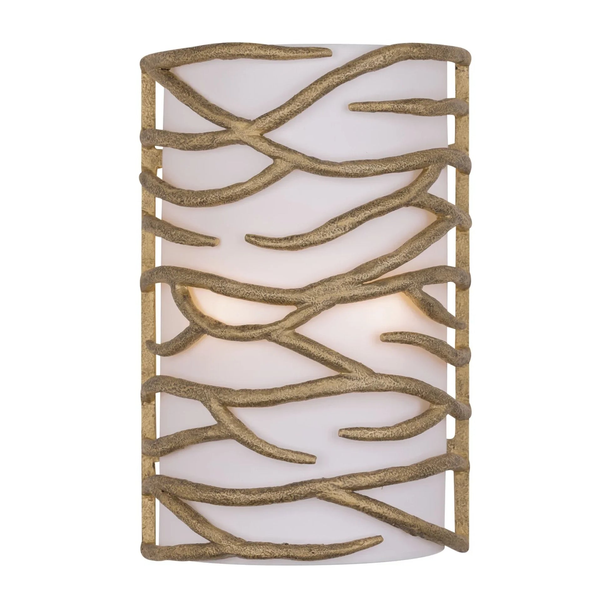 Branch Reality 16" 2-Light Wall Sconce, Ashen Gold Finish - Bees Lighting