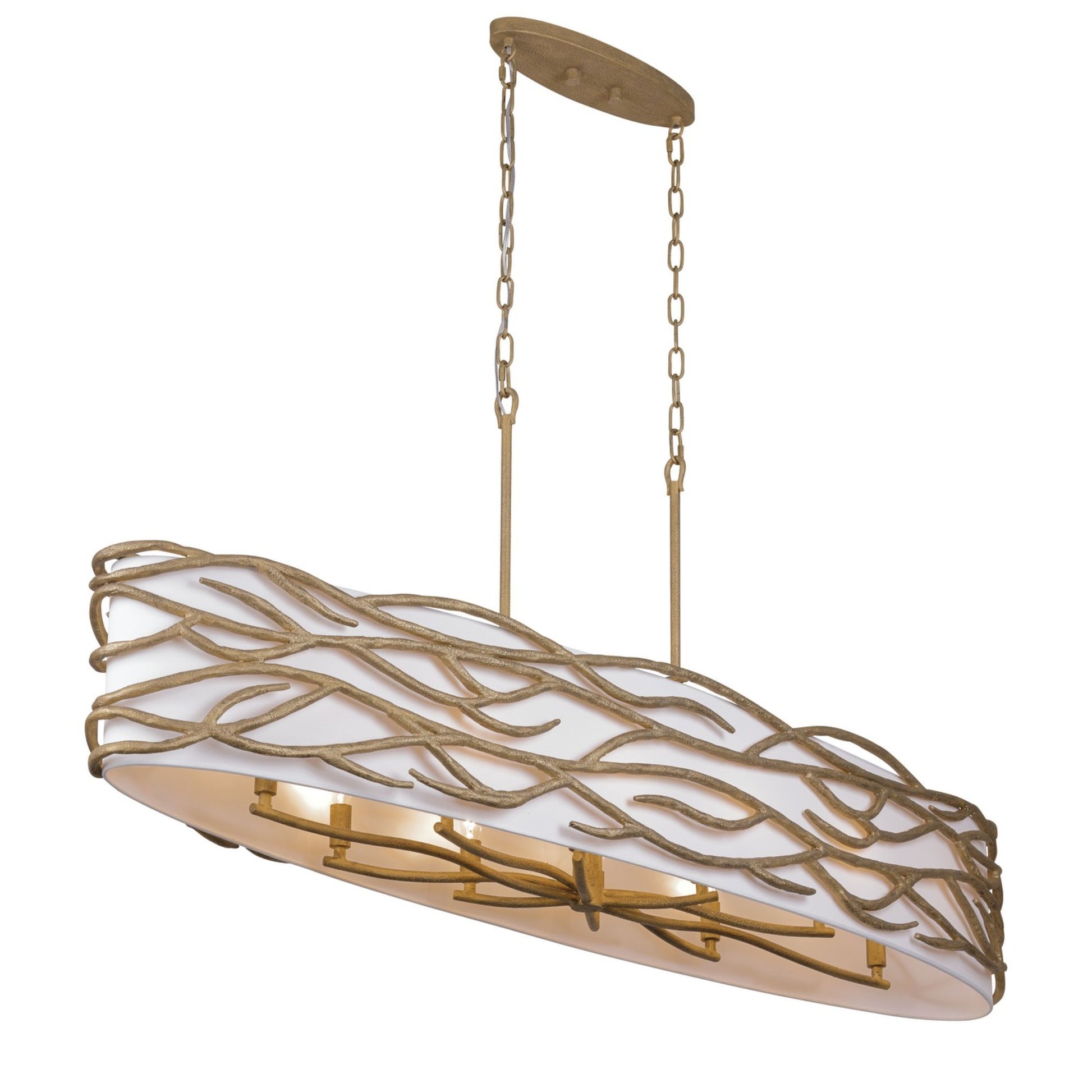 Branch Reality 60" 10-Light Island Light, Ashen Gold Finish - Bees Lighting