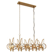 Into Focus 46" 10-Light Island Light, Artisan Brass Finish - Bees Lighting
