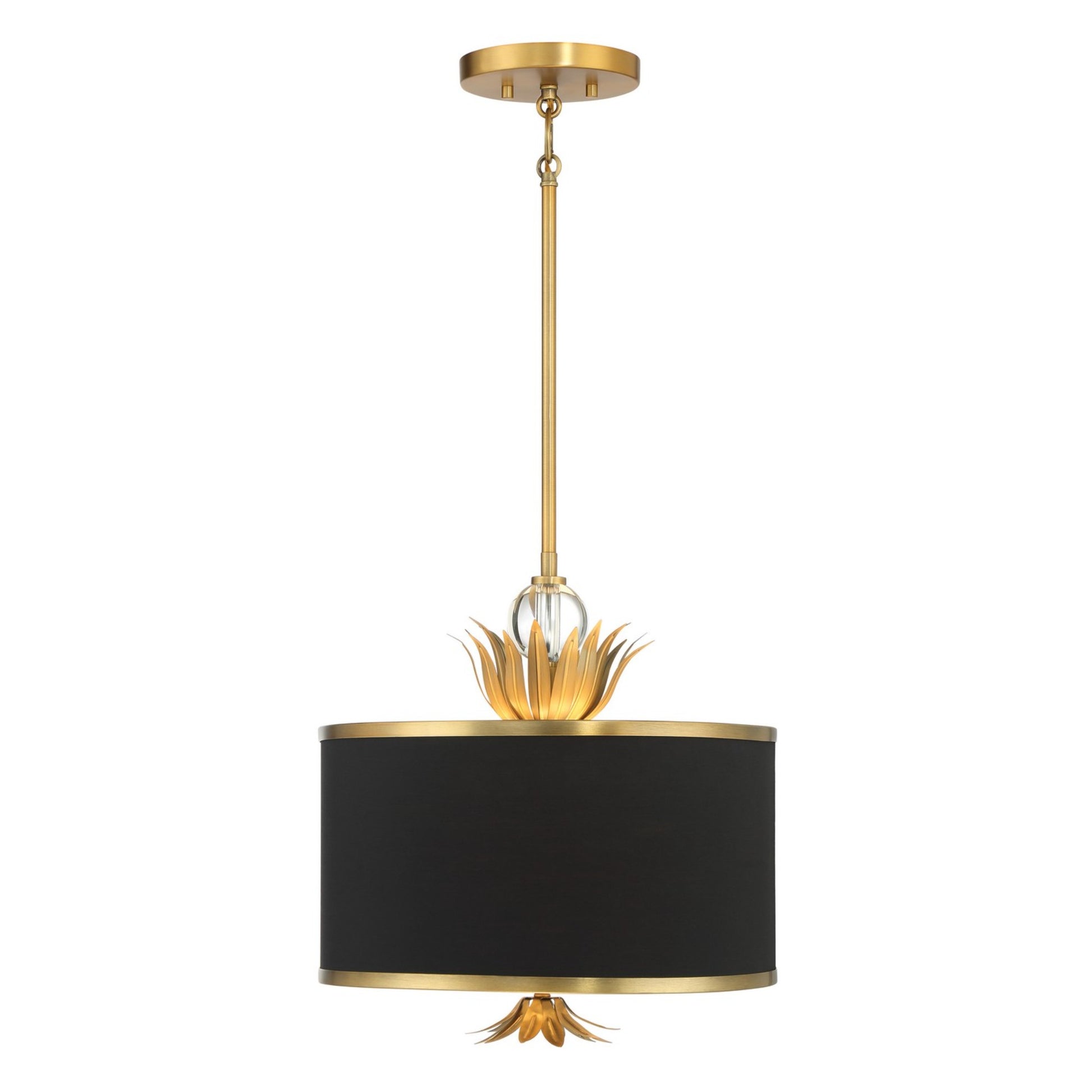 Caprio 16" 3-Light Pendant, Natural Brushed Brass Finish - Bees Lighting