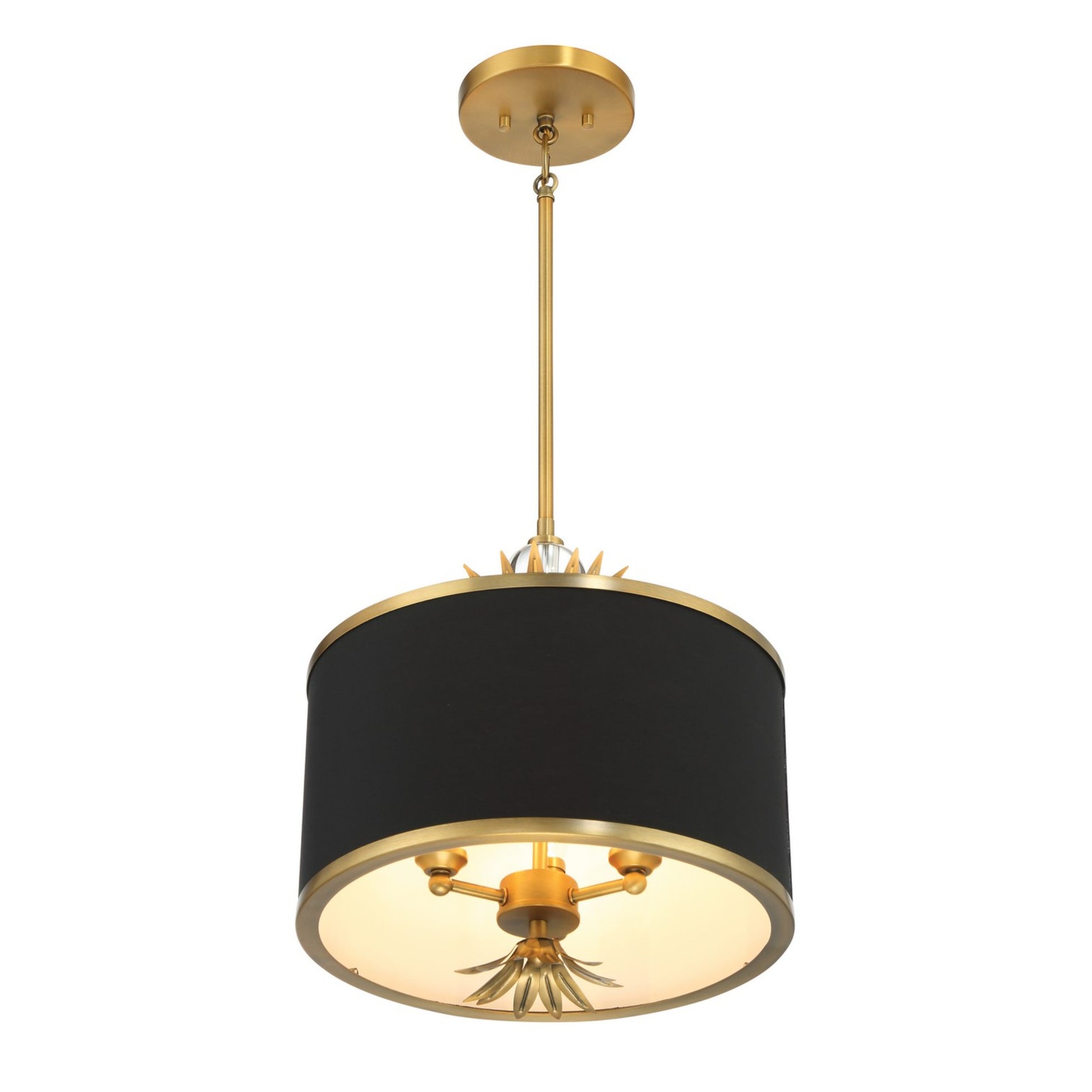 Caprio 16" 3-Light Pendant, Natural Brushed Brass Finish - Bees Lighting
