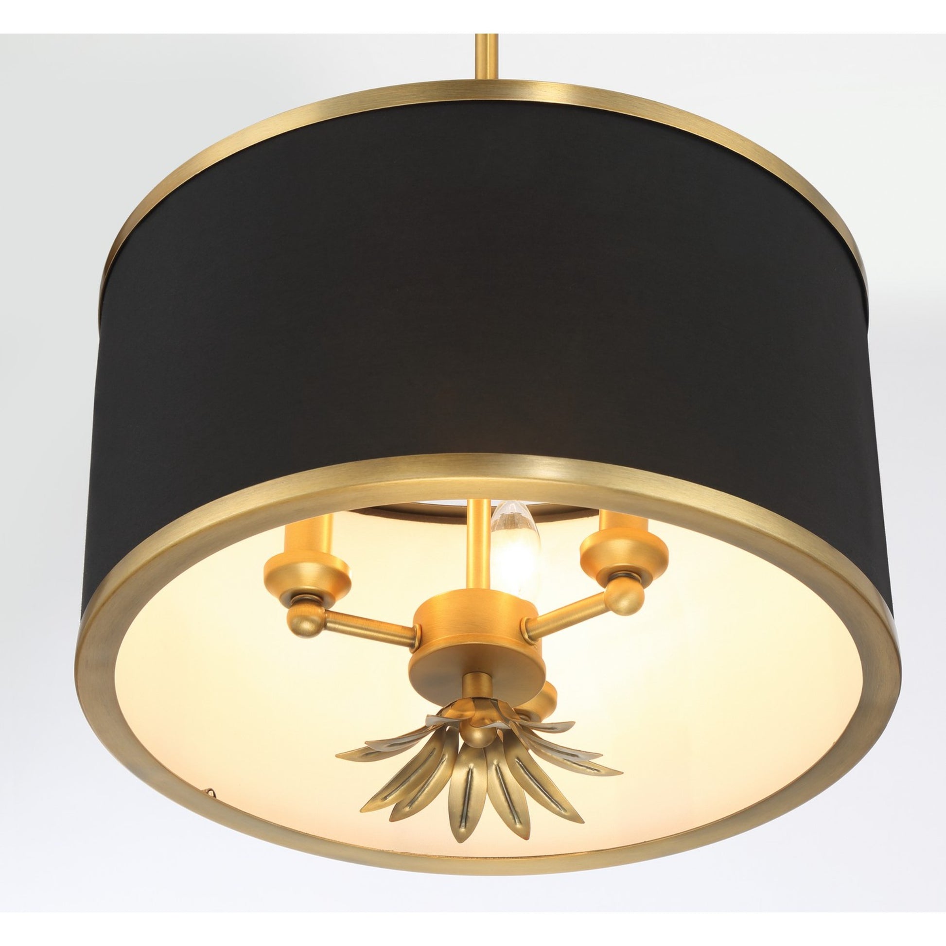 Caprio 16" 3-Light Pendant, Natural Brushed Brass Finish - Bees Lighting