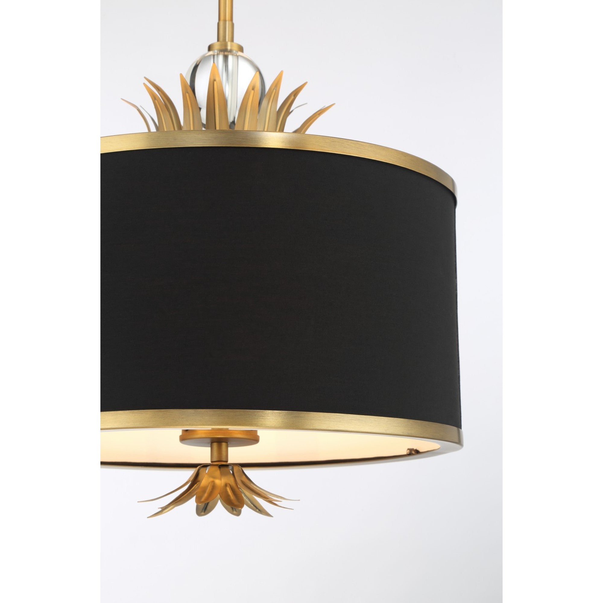 Caprio 16" 3-Light Pendant, Natural Brushed Brass Finish - Bees Lighting