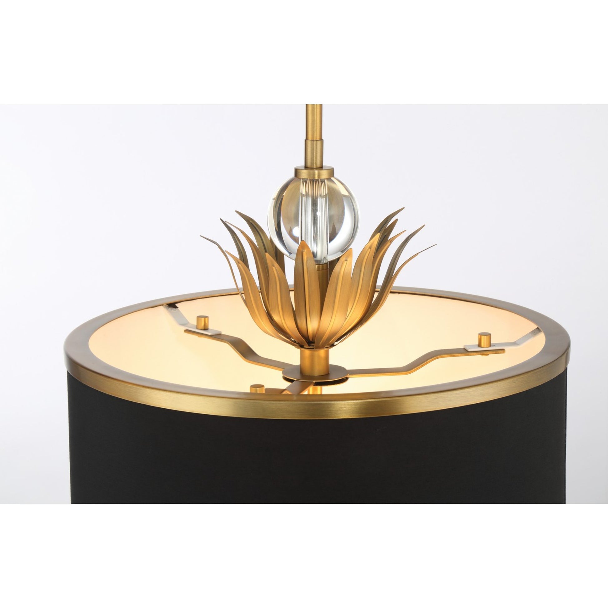 Caprio 16" 3-Light Pendant, Natural Brushed Brass Finish - Bees Lighting