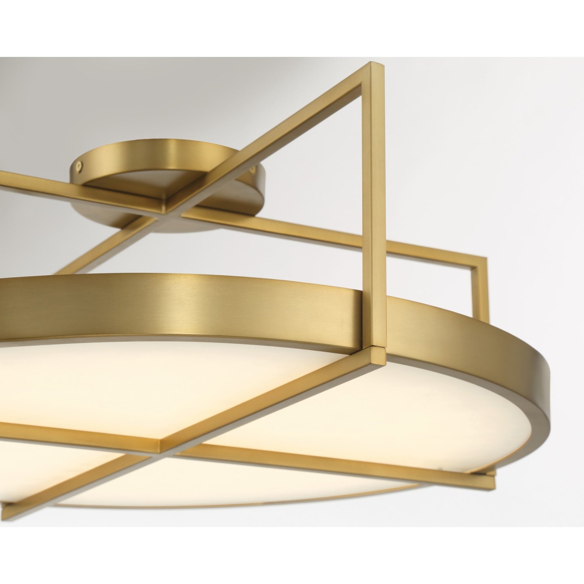 Boada 24" LED Semi-Flush Mount, Soft Brass Finish - Bees Lighting