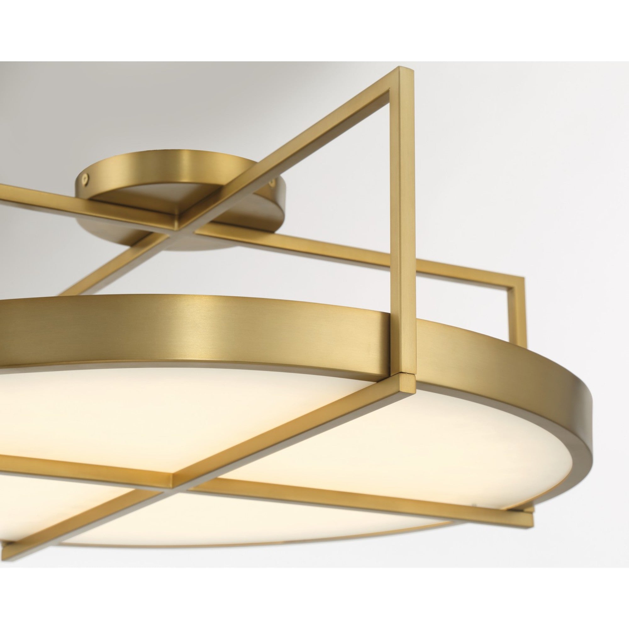 Boada 24" LED Semi-Flush Mount, Soft Brass Finish - Bees Lighting