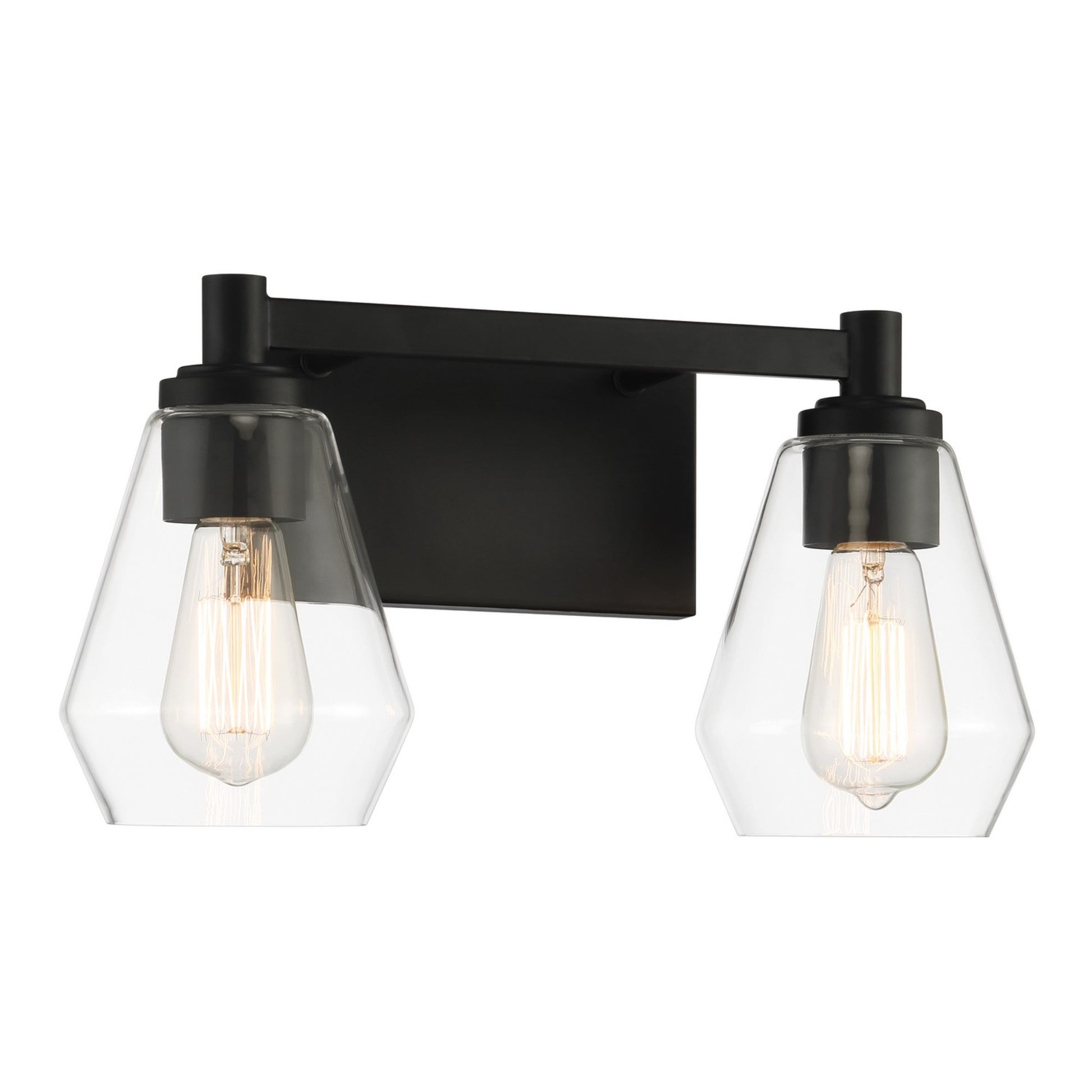 Clarity 16" 2-Light Bath Vanity, Coal Finish - Bees Lighting