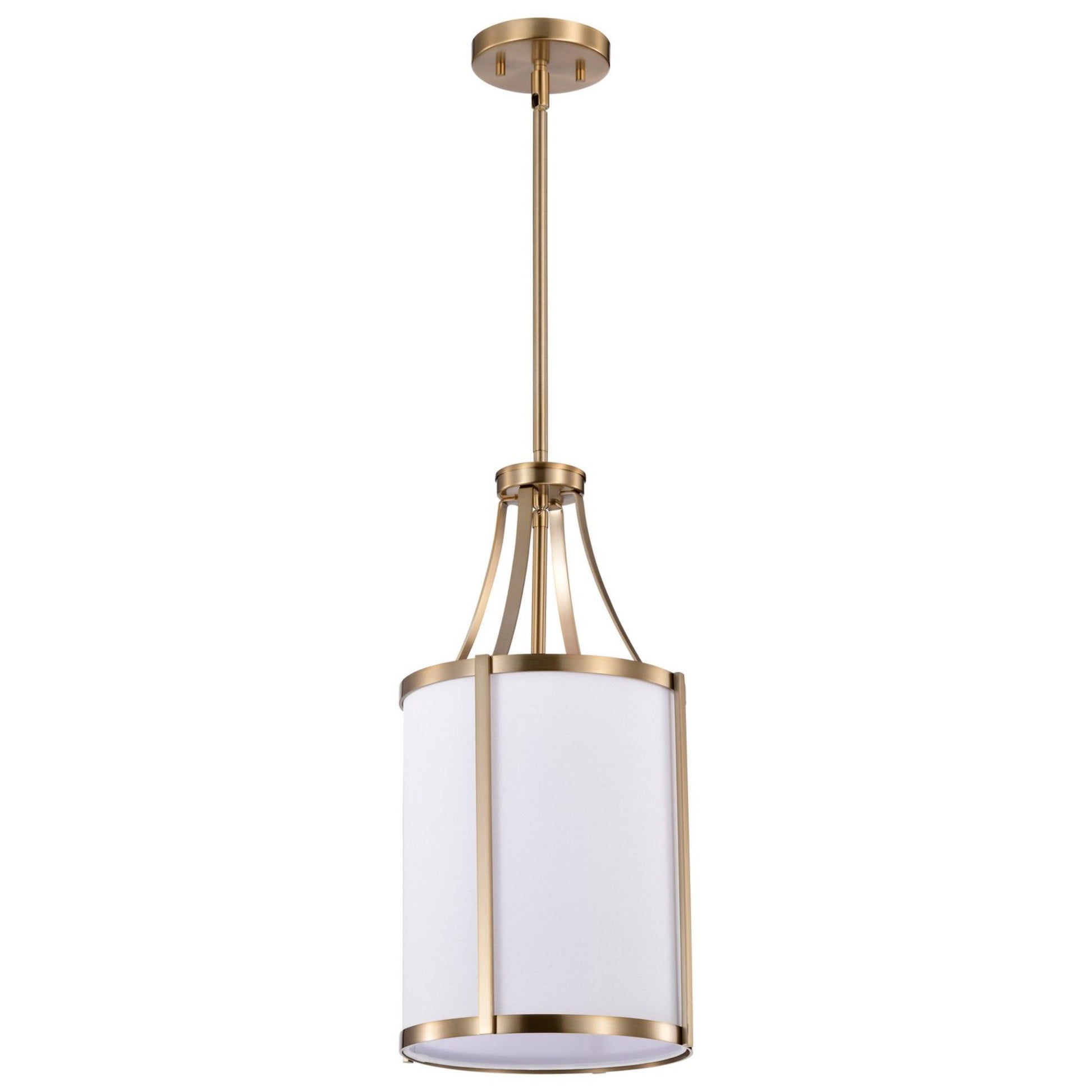 Easton Pendant Light, White Linen Shade - Bees Lighting