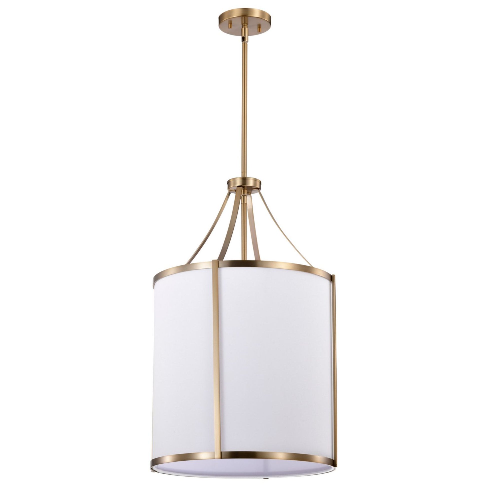 Easton Pendant Light, White Linen Shade - Bees Lighting