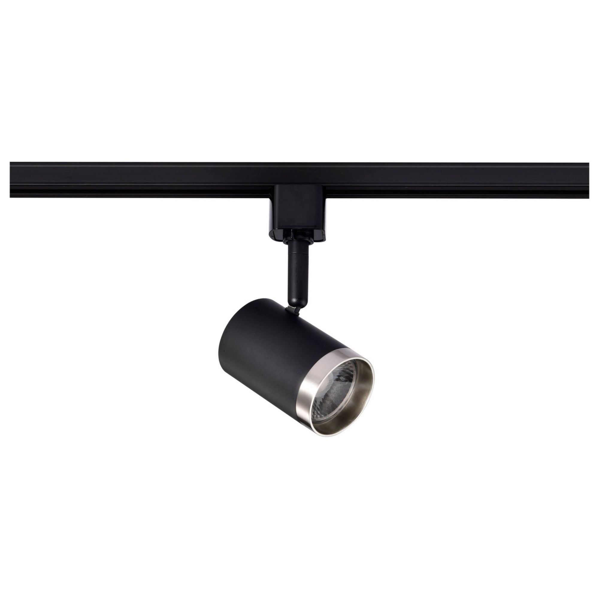 LED Small Cylinder Halo Track Head 12W 1000 Lumens 3000K, 24°, Black & Nickel