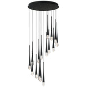 Pierce 25" 16-Light LED Chandelier, 120-277V, Black Finish - Bees Lighting