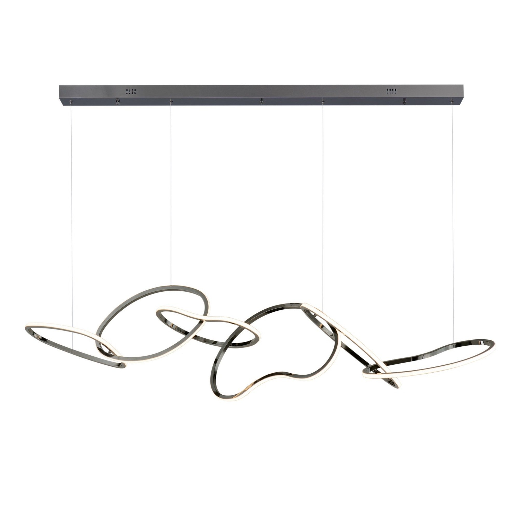 Unity 69" Linear LED Pendant, Black Chrome Finish - Bees Lighting