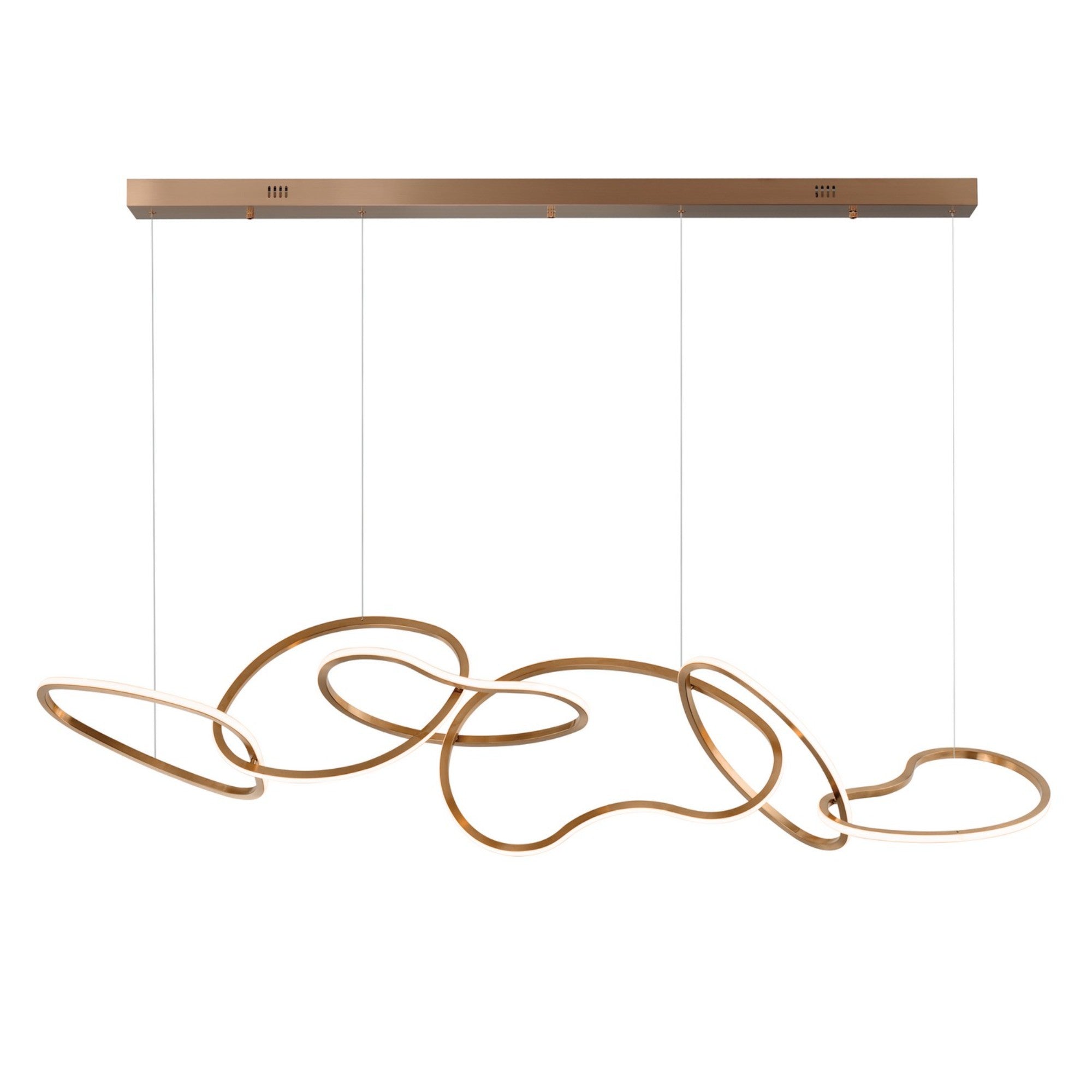 Unity 69" Linear LED Pendant, Brushed Champagne Finish - Bees Lighting