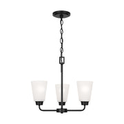Kerrville 18" 3-Light Chandelier, Midnight Black Finish - Bees Lighting