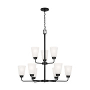 Kerrville 29" 9-Light Chandelier, Midnight Black Finish - Bees Lighting