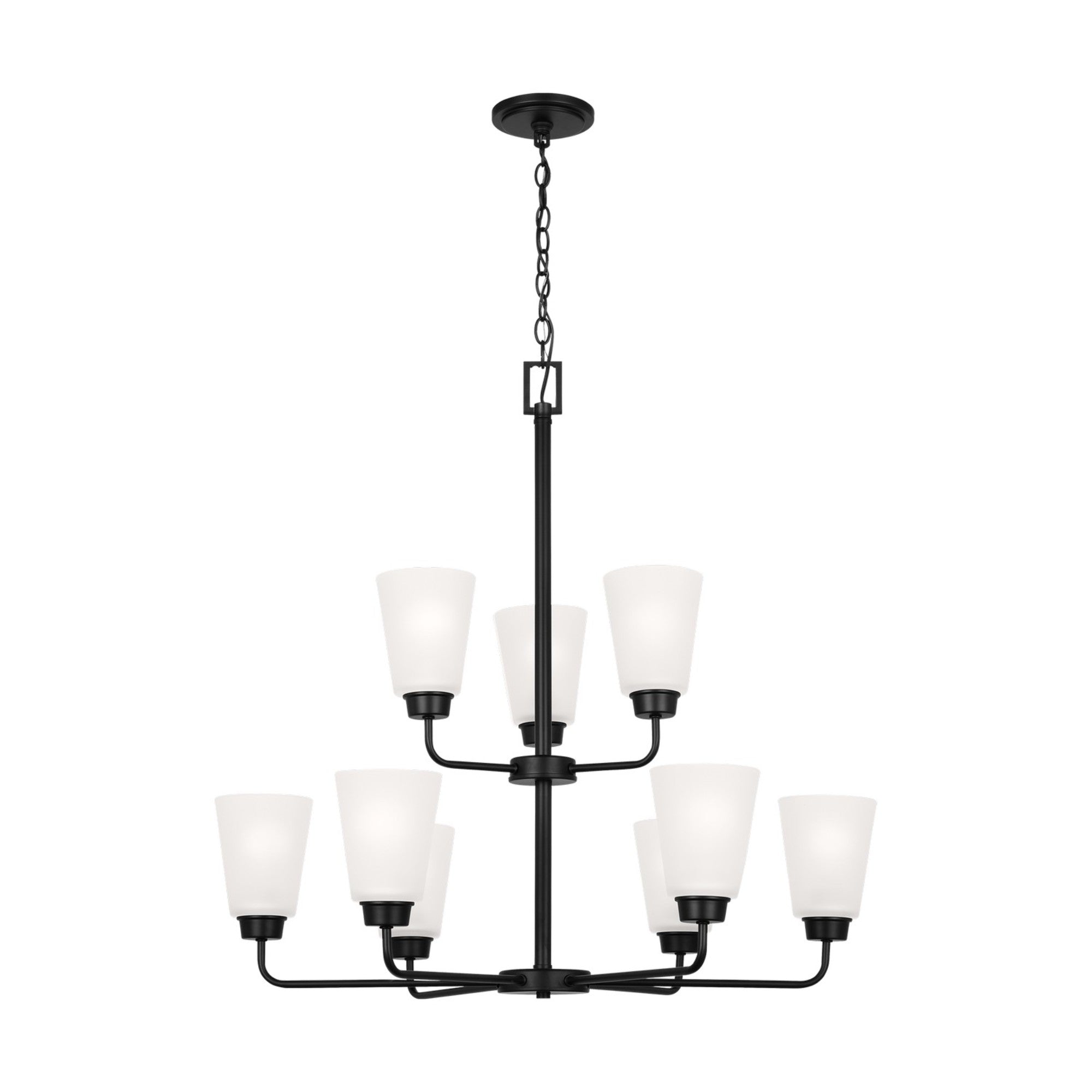 Kerrville 29" 9-Light Chandelier, Midnight Black Finish - Bees Lighting